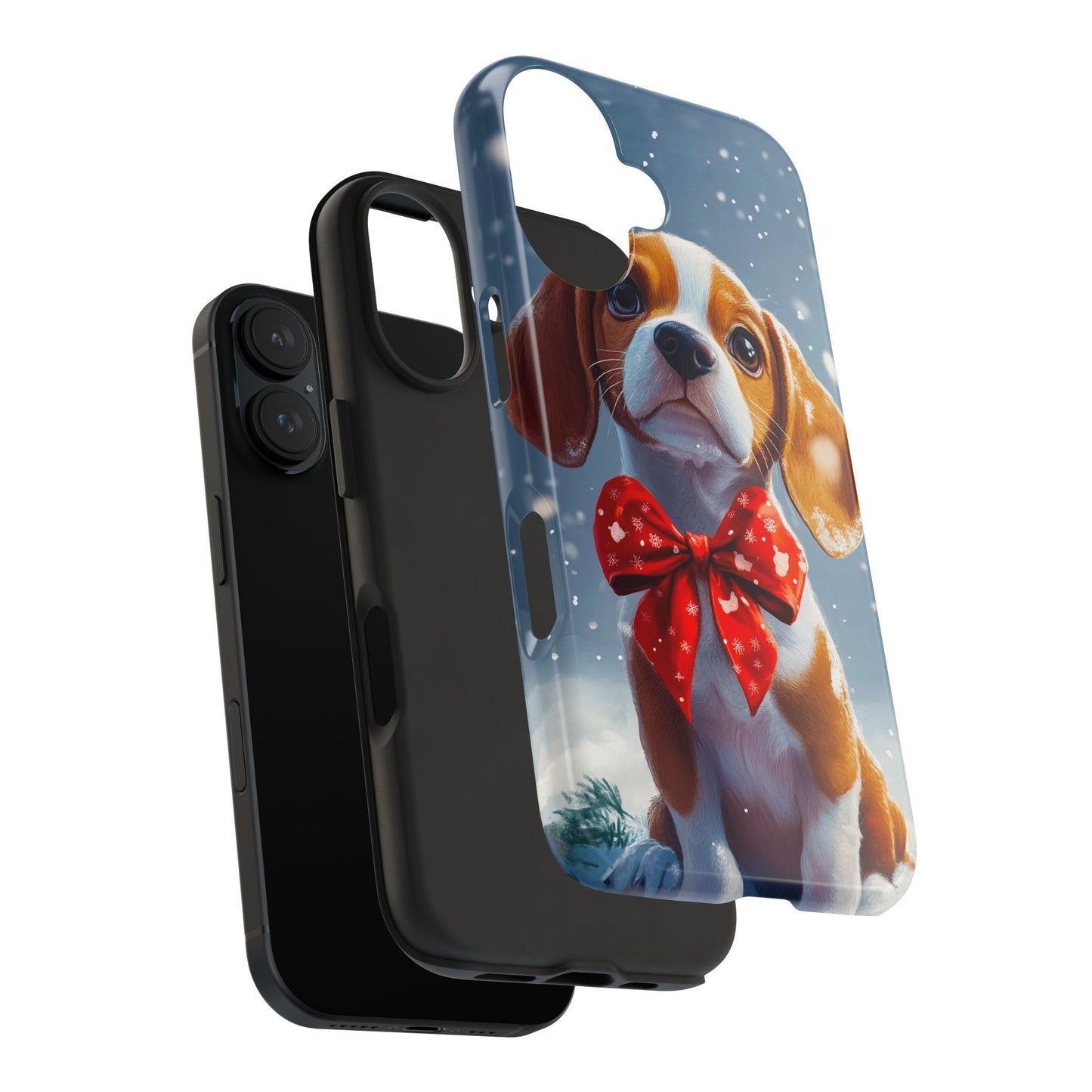 Snowy Cute Christmas Beagle Tough Phone Cases