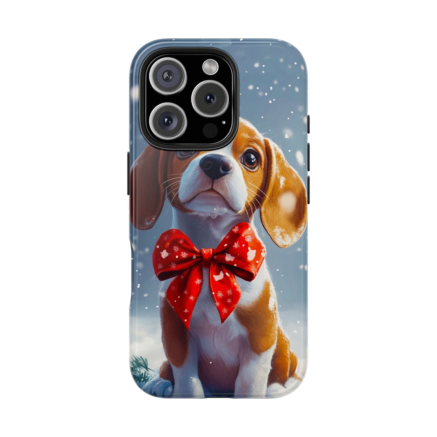 Snowy Cute Christmas Beagle Tough Phone Cases