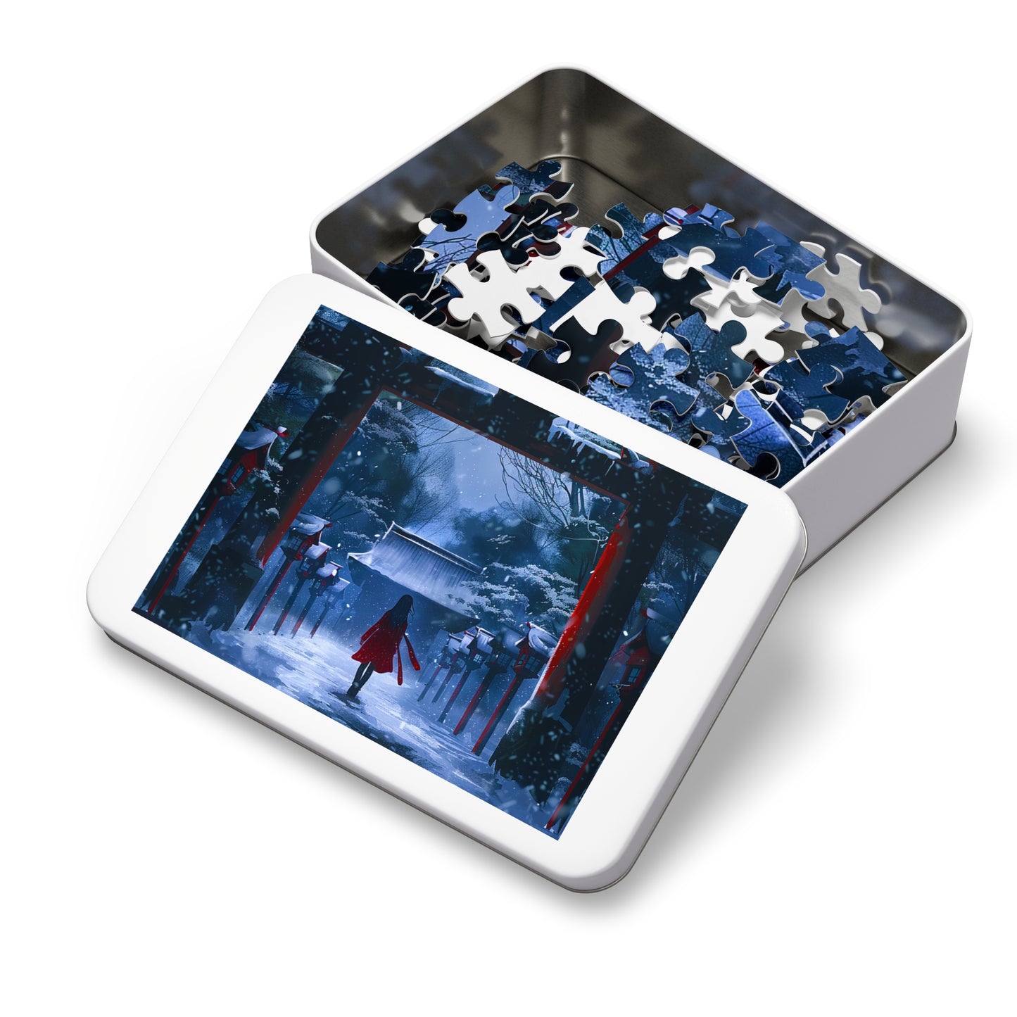 Japanese Snowy Shinto Shrine Girl Jigsaw Puzzle (30, 110, 252, 500,1000-Piece)