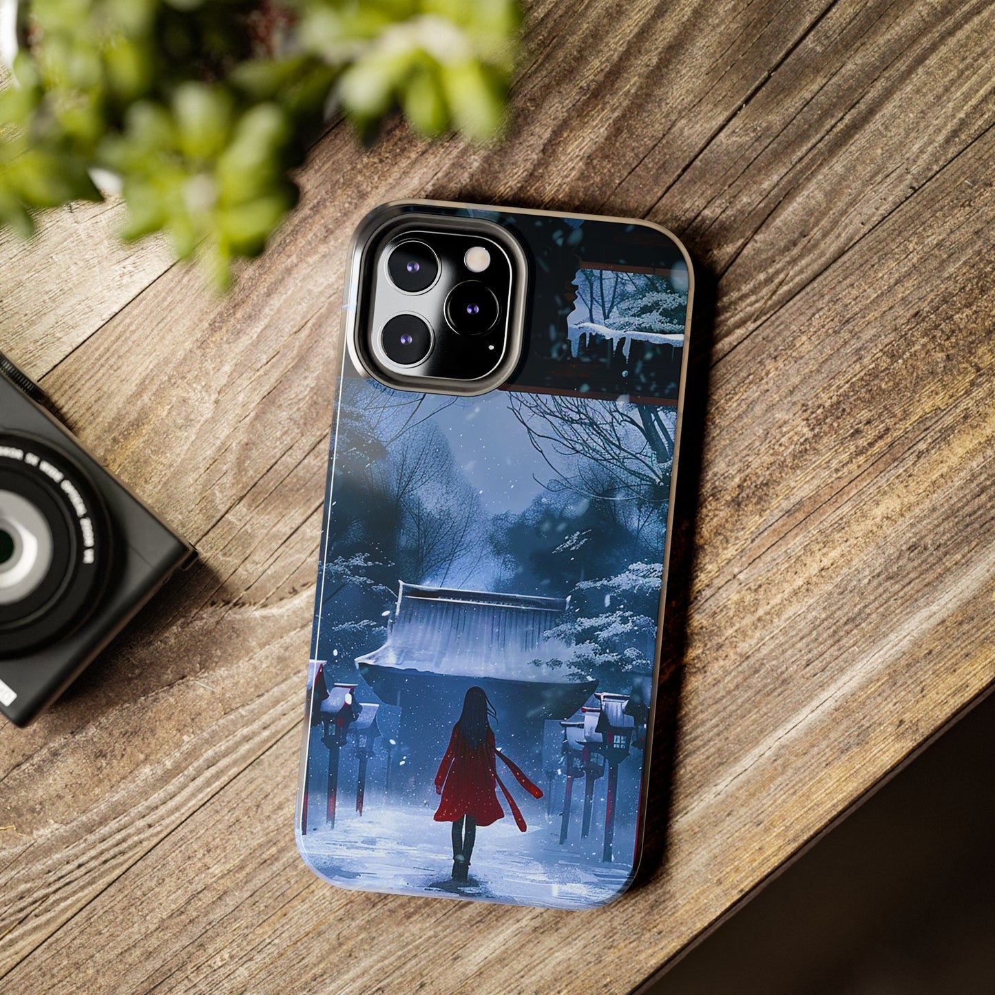 Japanese Snowy Shinto Shrine Girl Tough Phone Cases iPhone Android