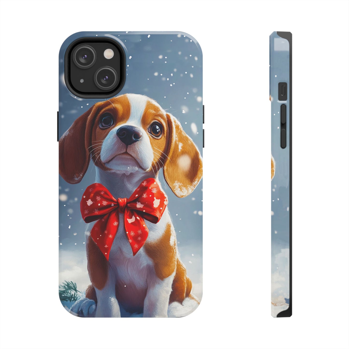 Snowy Cute Christmas Beagle Tough Phone Cases