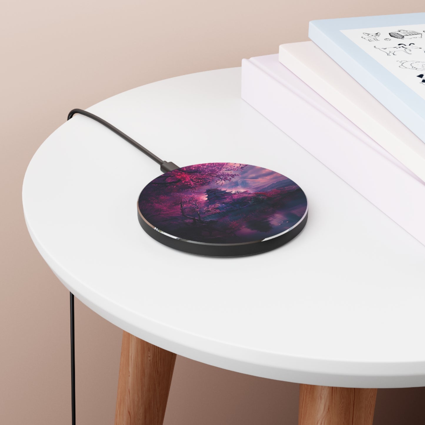 Japanese Cherry Blossum Castle Wireless Charger