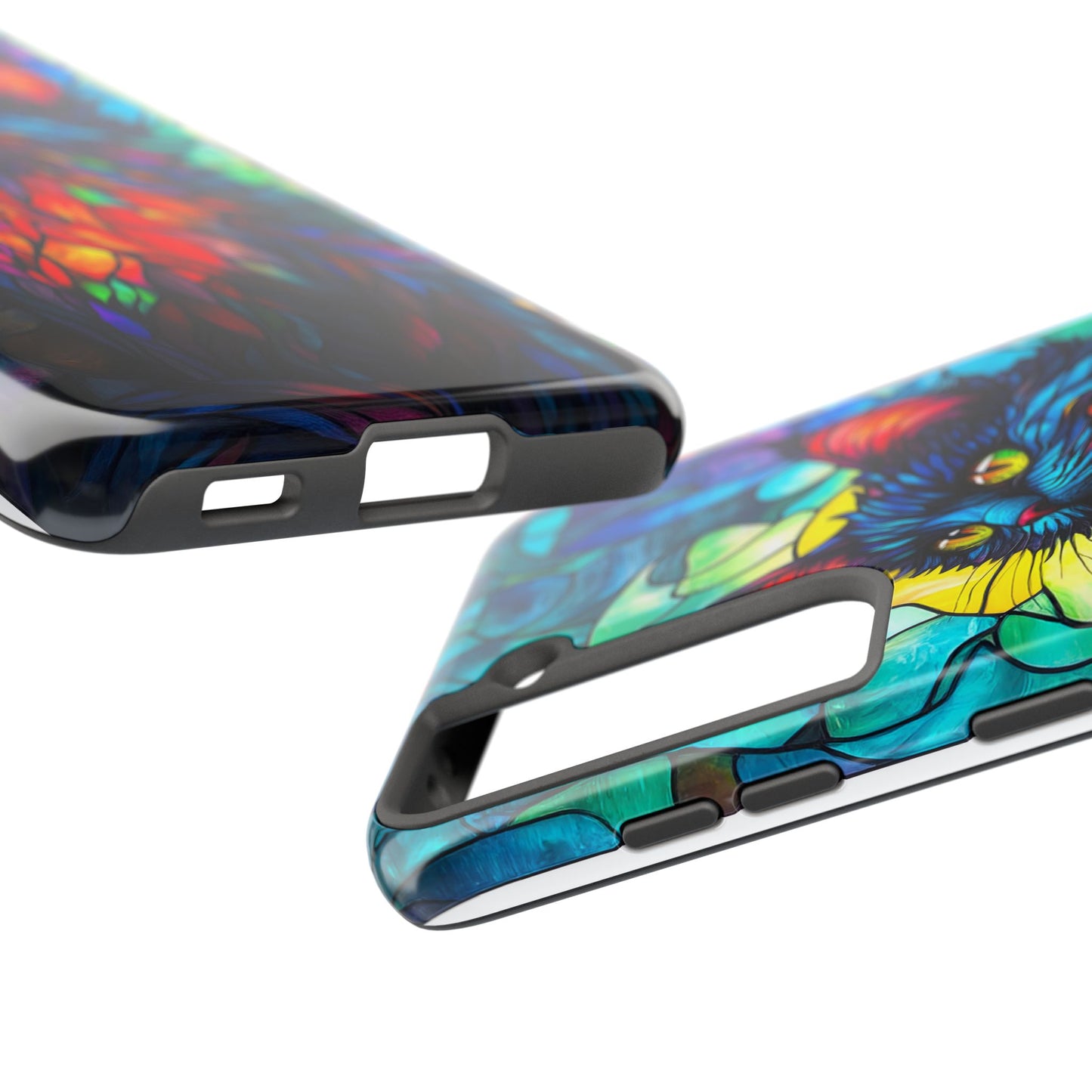 Stained Glass Cat Tough Phone Cases
