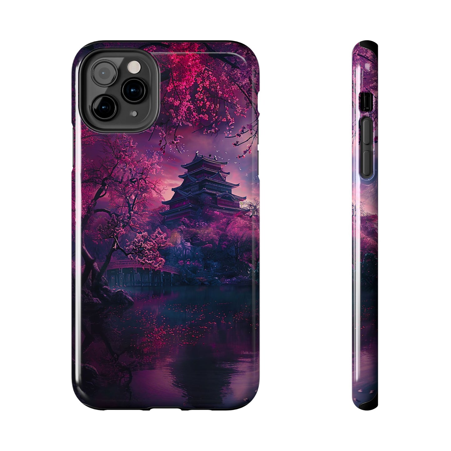 Japanese Cherry Blossum Castle Tough Phone Case iPhone Android