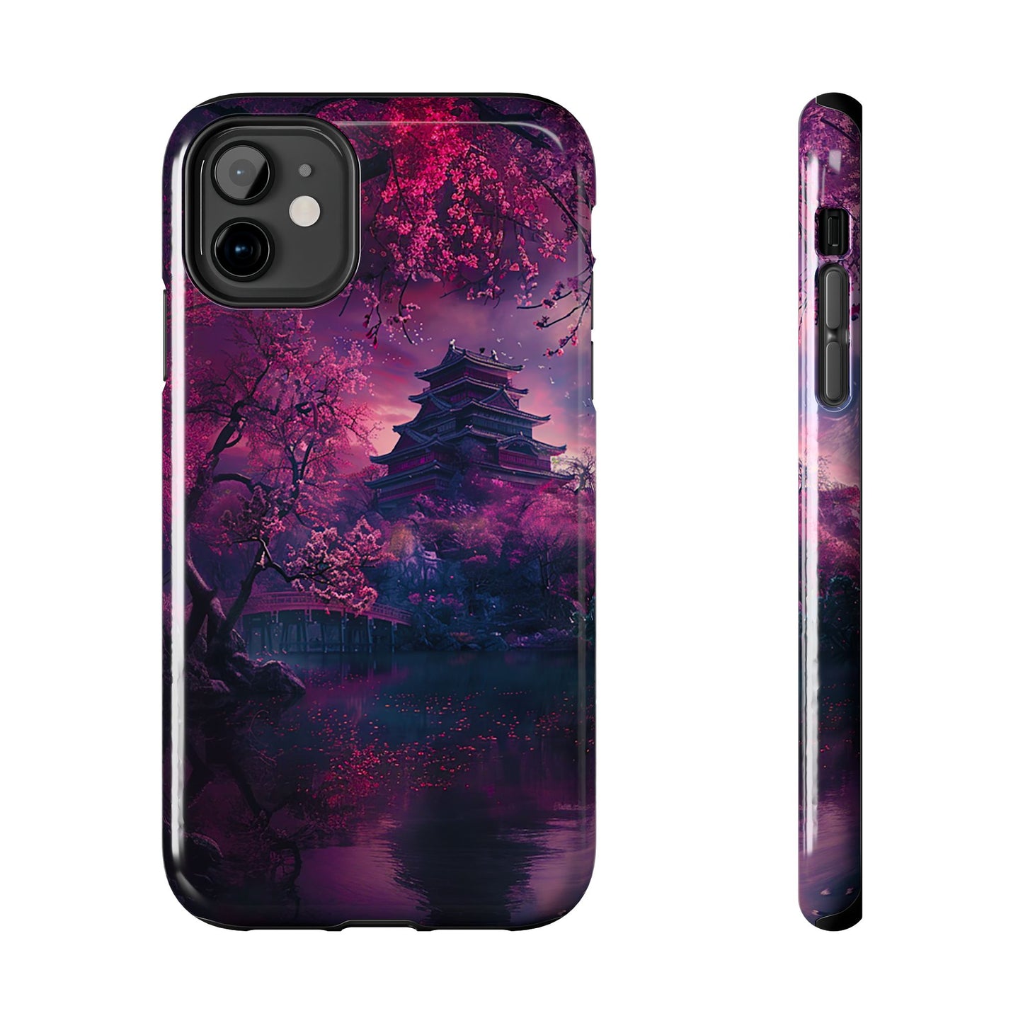 Japanese Cherry Blossum Castle Tough Phone Case iPhone Android