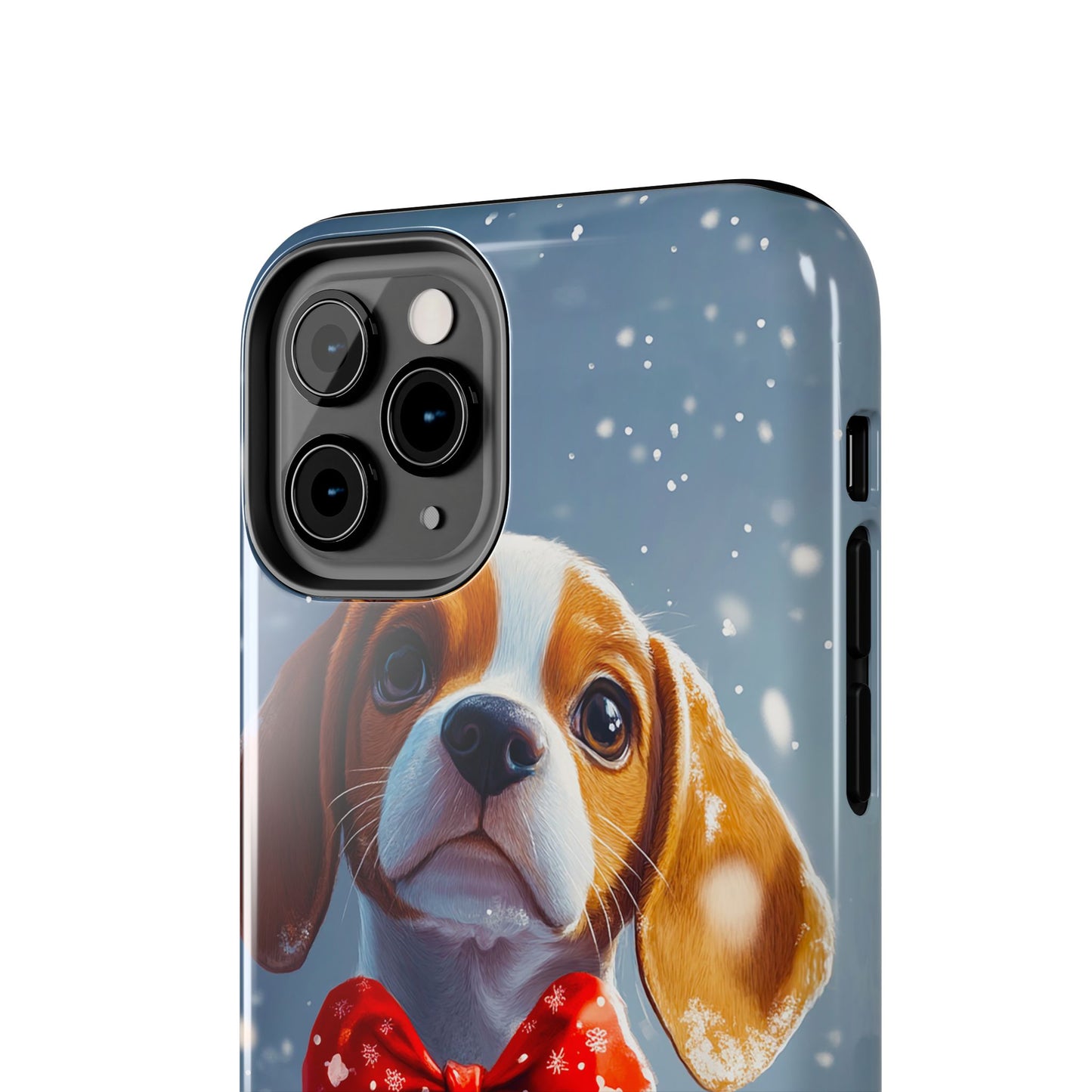 Snowy Cute Christmas Beagle Tough Phone Cases