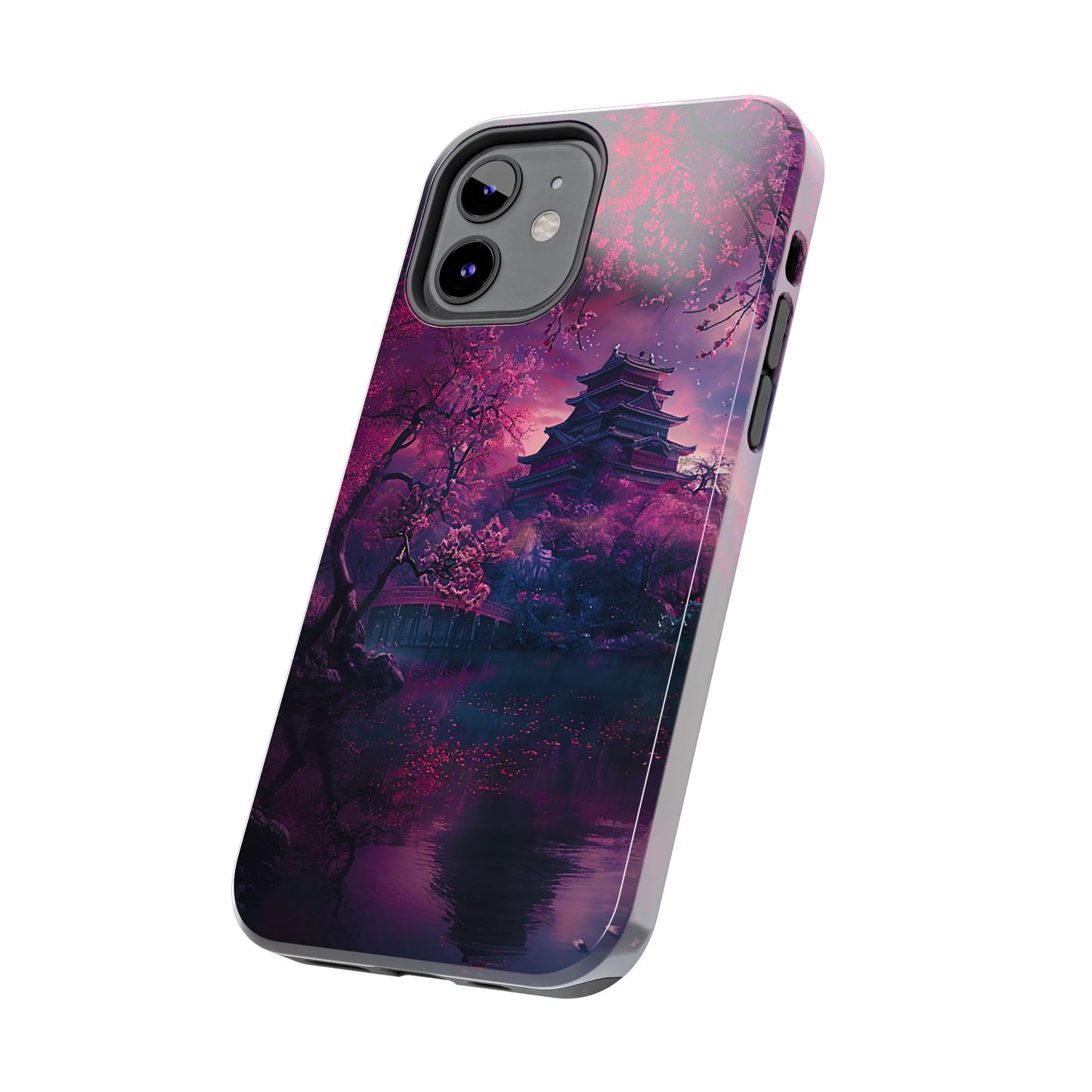 Japanese Cherry Blossum Castle Tough Phone Case iPhone Android