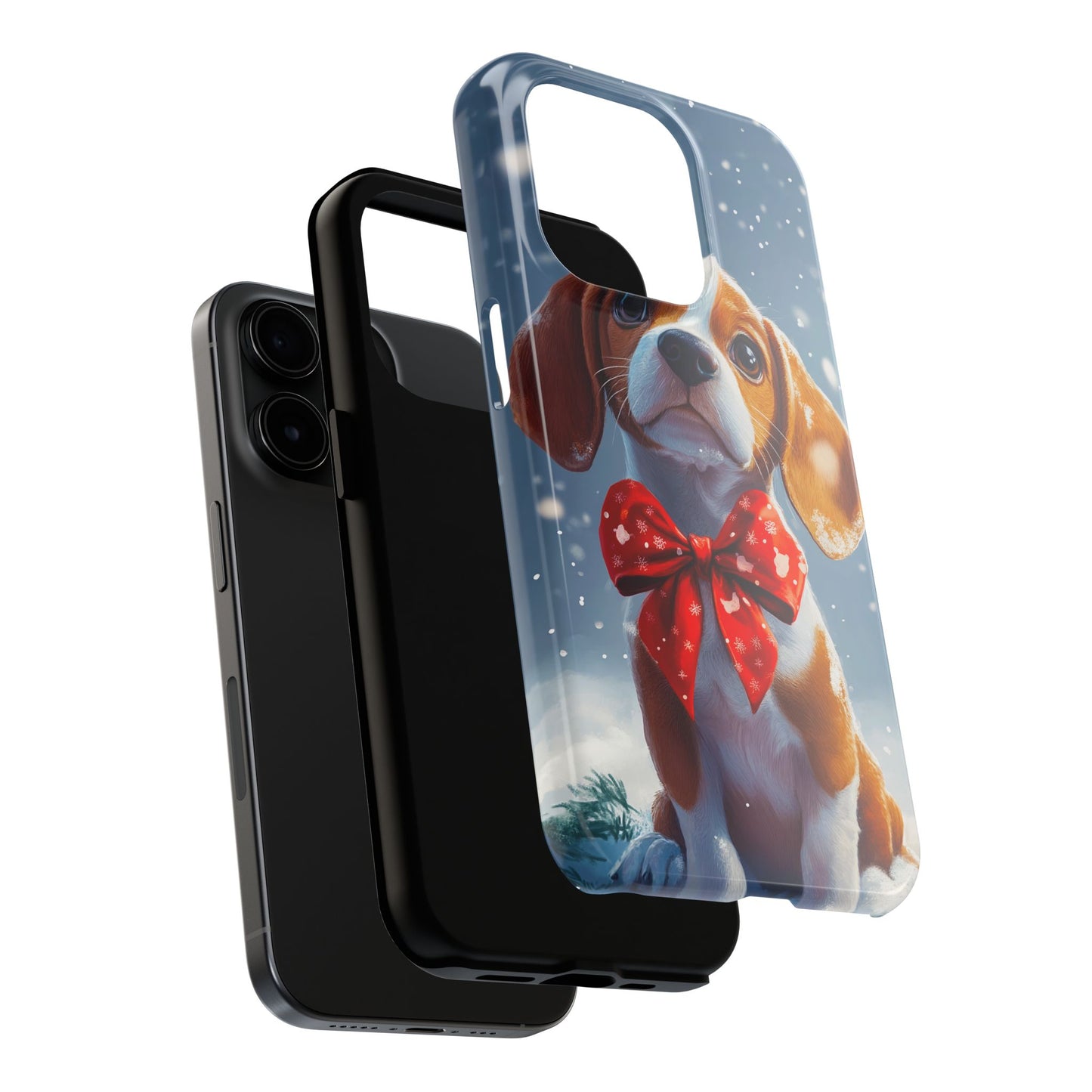 Snowy Cute Christmas Beagle Tough Phone Cases