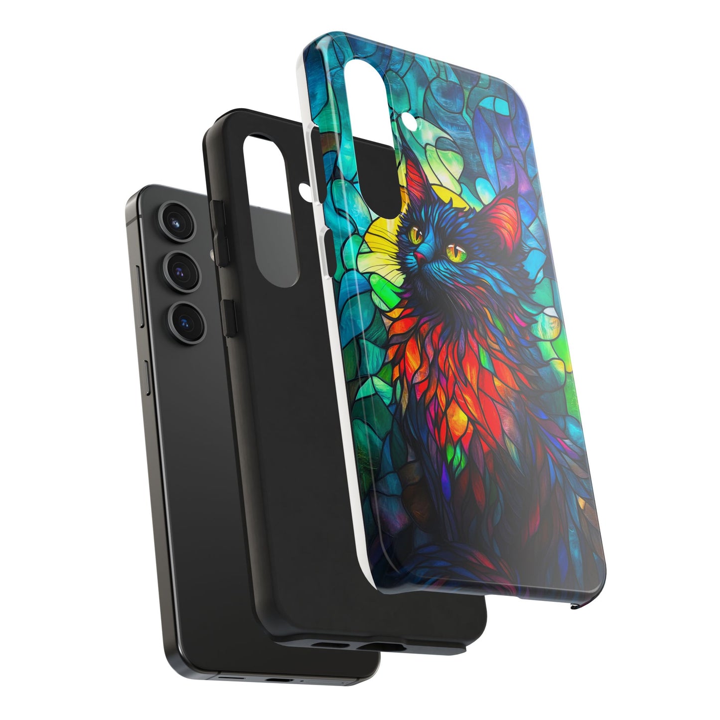 Stained Glass Cat Tough Phone Cases