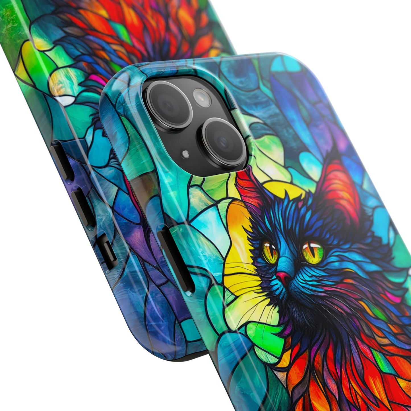 Stained Glass Cat Tough Phone Cases