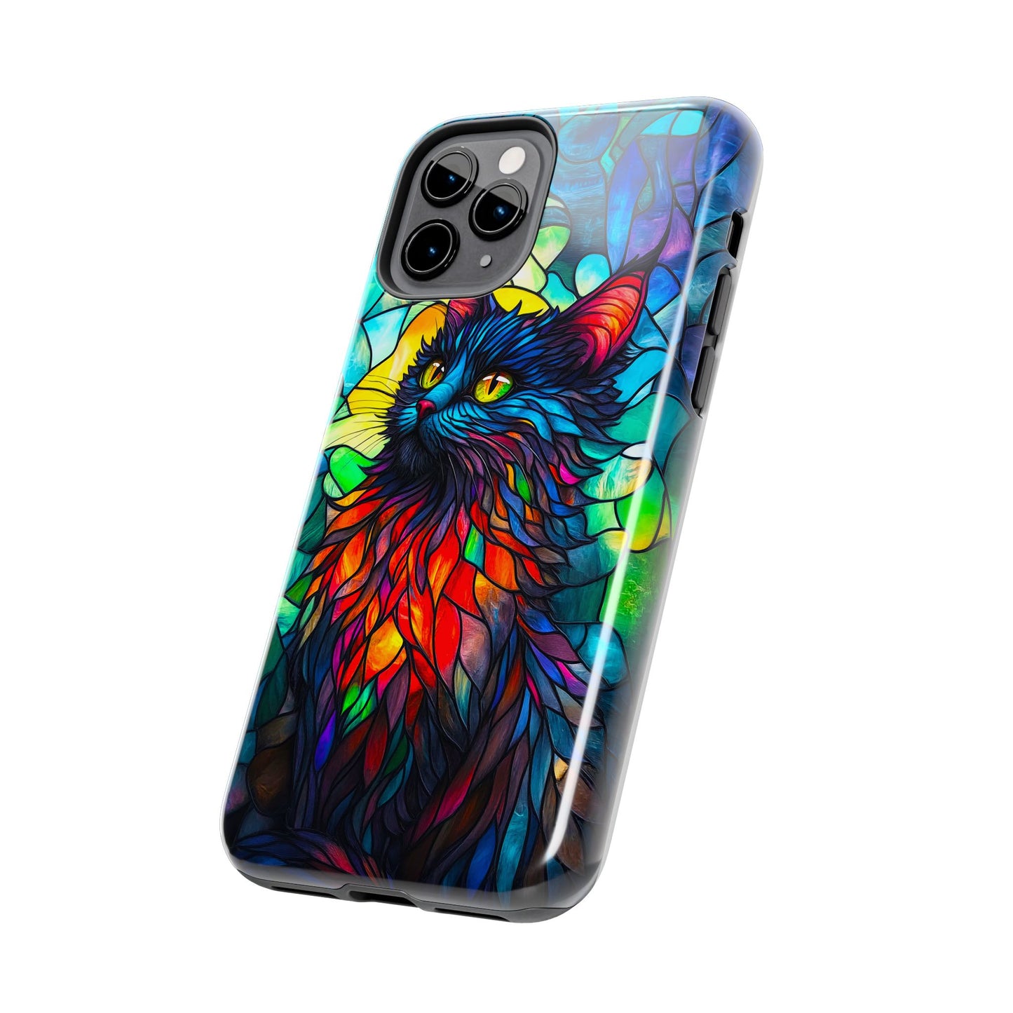 Stained Glass Cat Tough Phone Cases