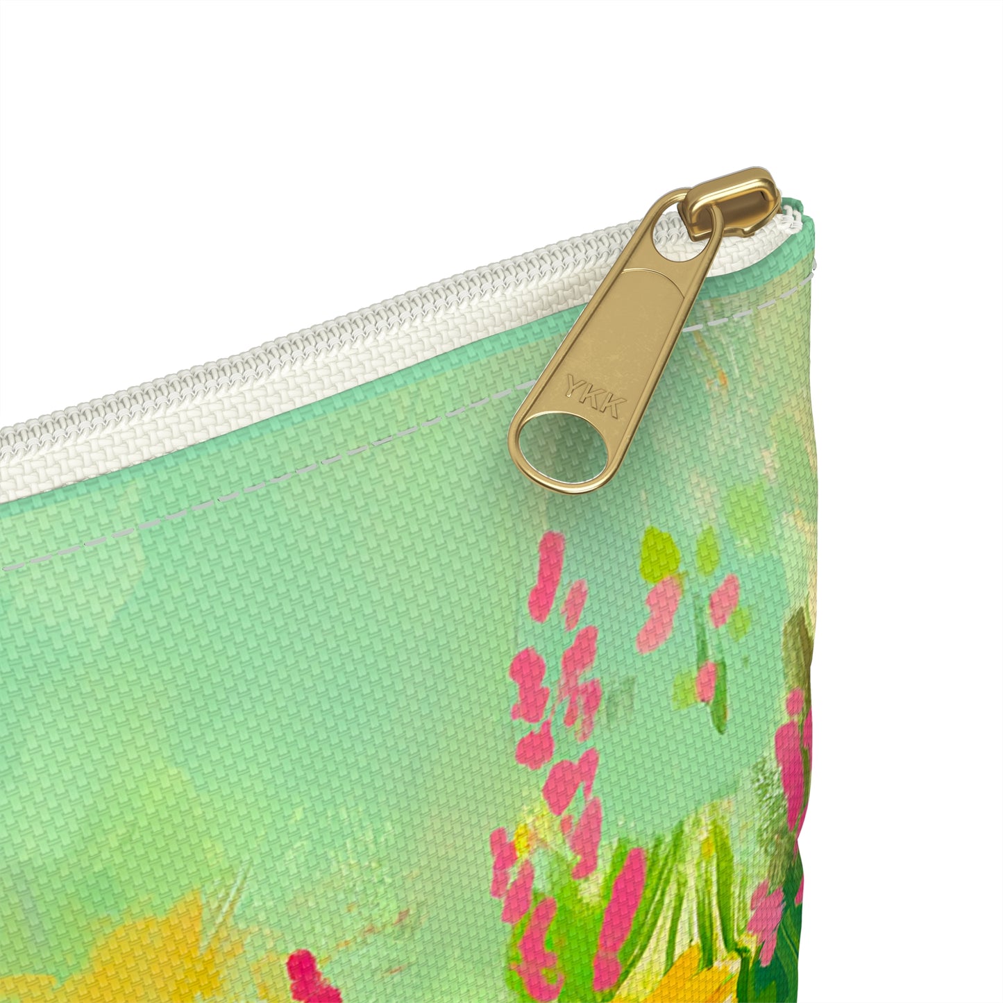 Painterly Black Cat in a Field of Flowers Accessory Pouch - Vibrant and Unique