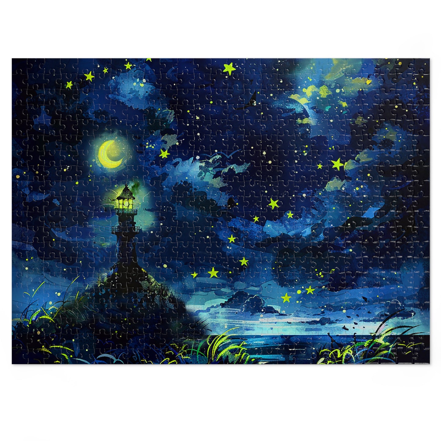 Moonlight Lighthouse Jigsaw Puzzle (30, 110, 252, 500,1000-Piece)