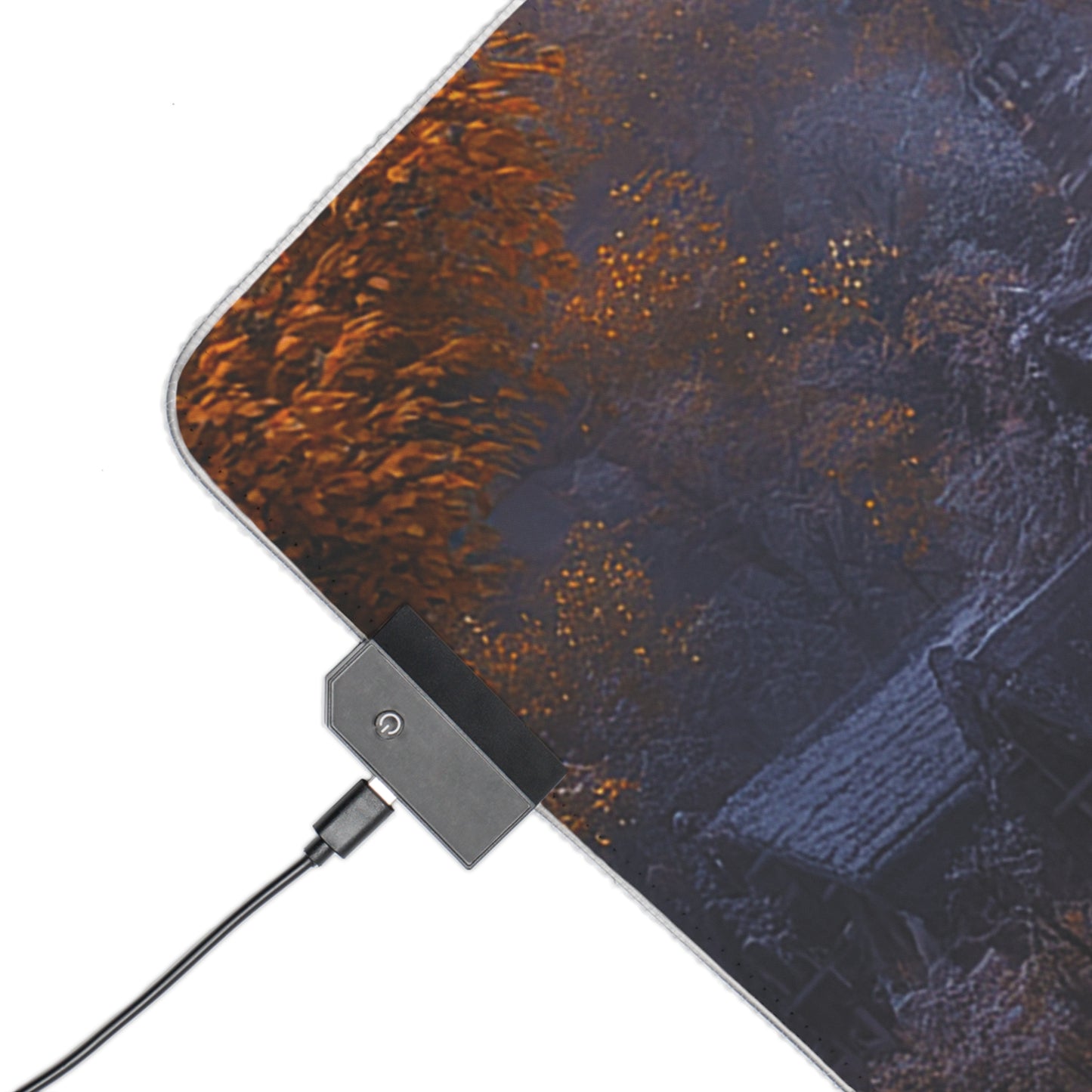 Rustic Winter Village LED Gaming Mouse Pad - Lovely Snowy Desk Mat for Gamers - Holiday Gift Idea