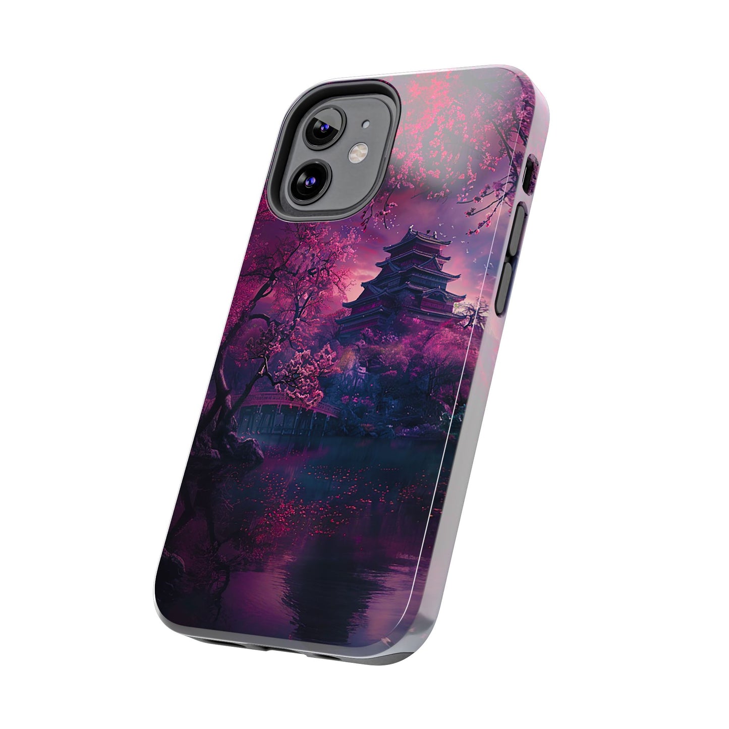 Japanese Cherry Blossum Castle Tough Phone Case iPhone Android