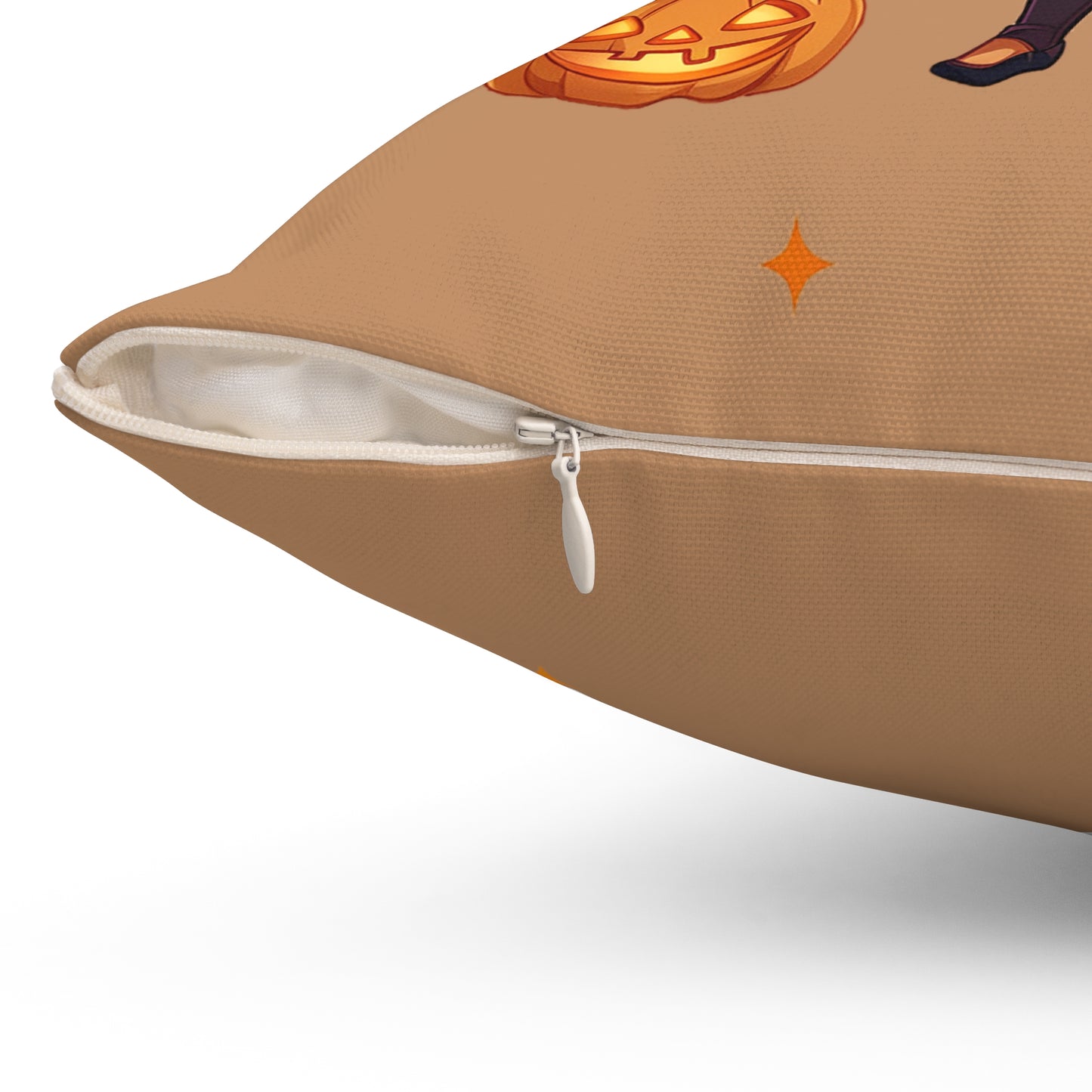 Cute Halloween Magician Girl Polyester Square Pillow