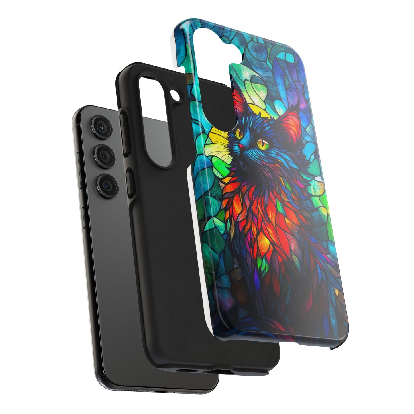 Stained Glass Cat Tough Phone Cases