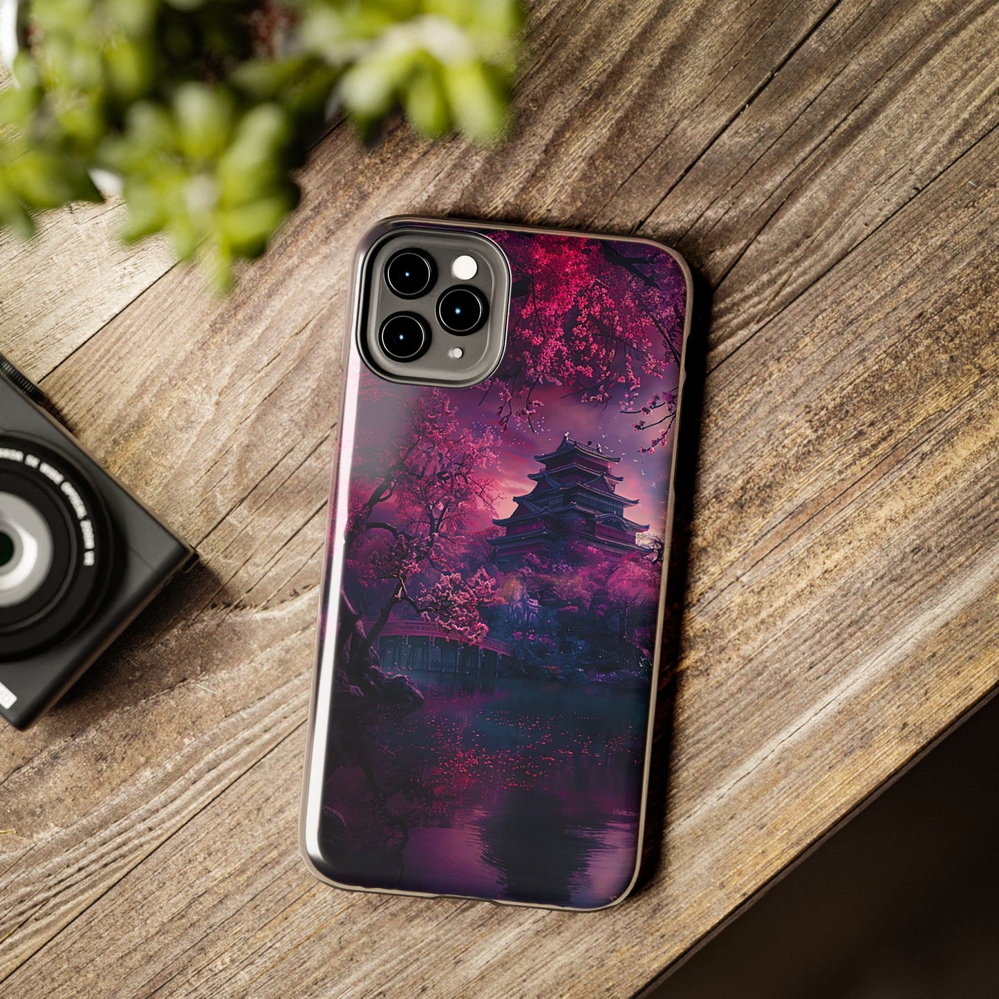 Japanese Cherry Blossum Castle Tough Phone Case iPhone Android