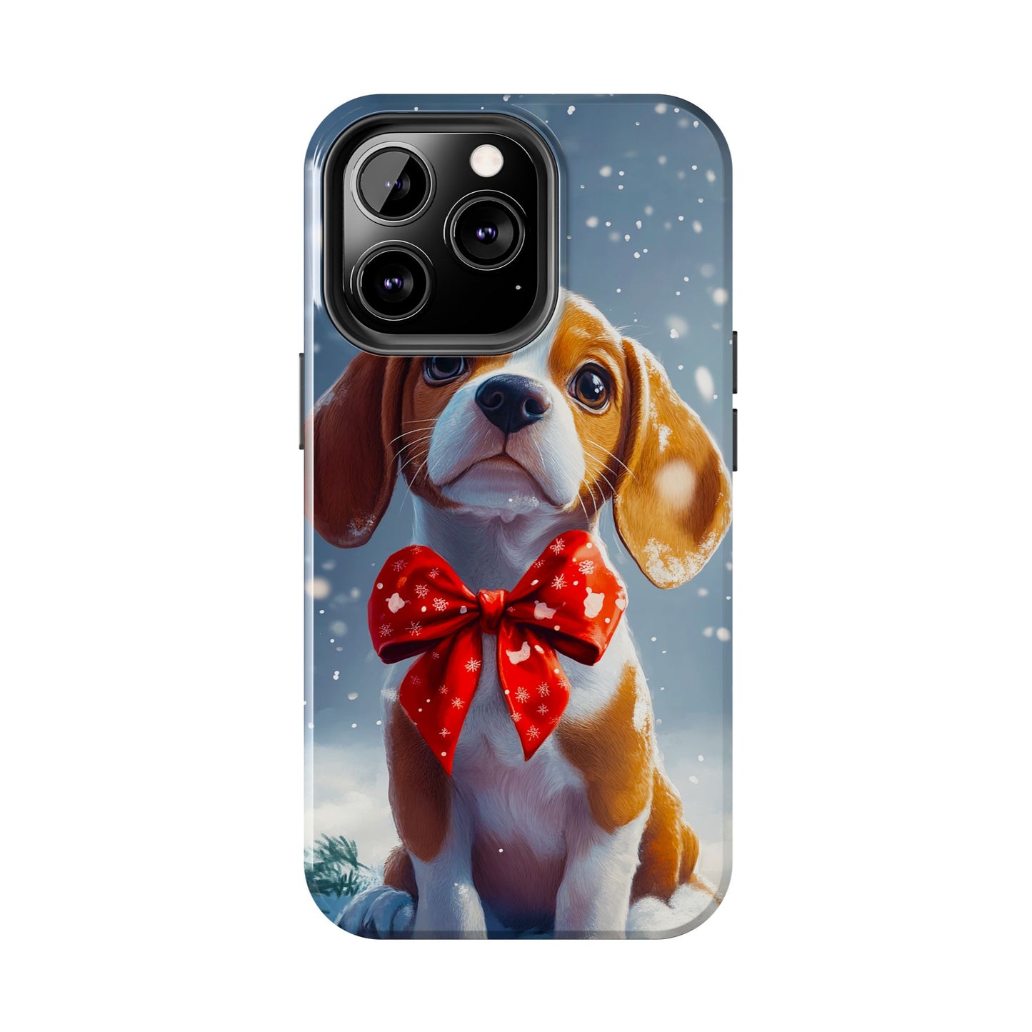 Snowy Cute Christmas Beagle Tough Phone Cases