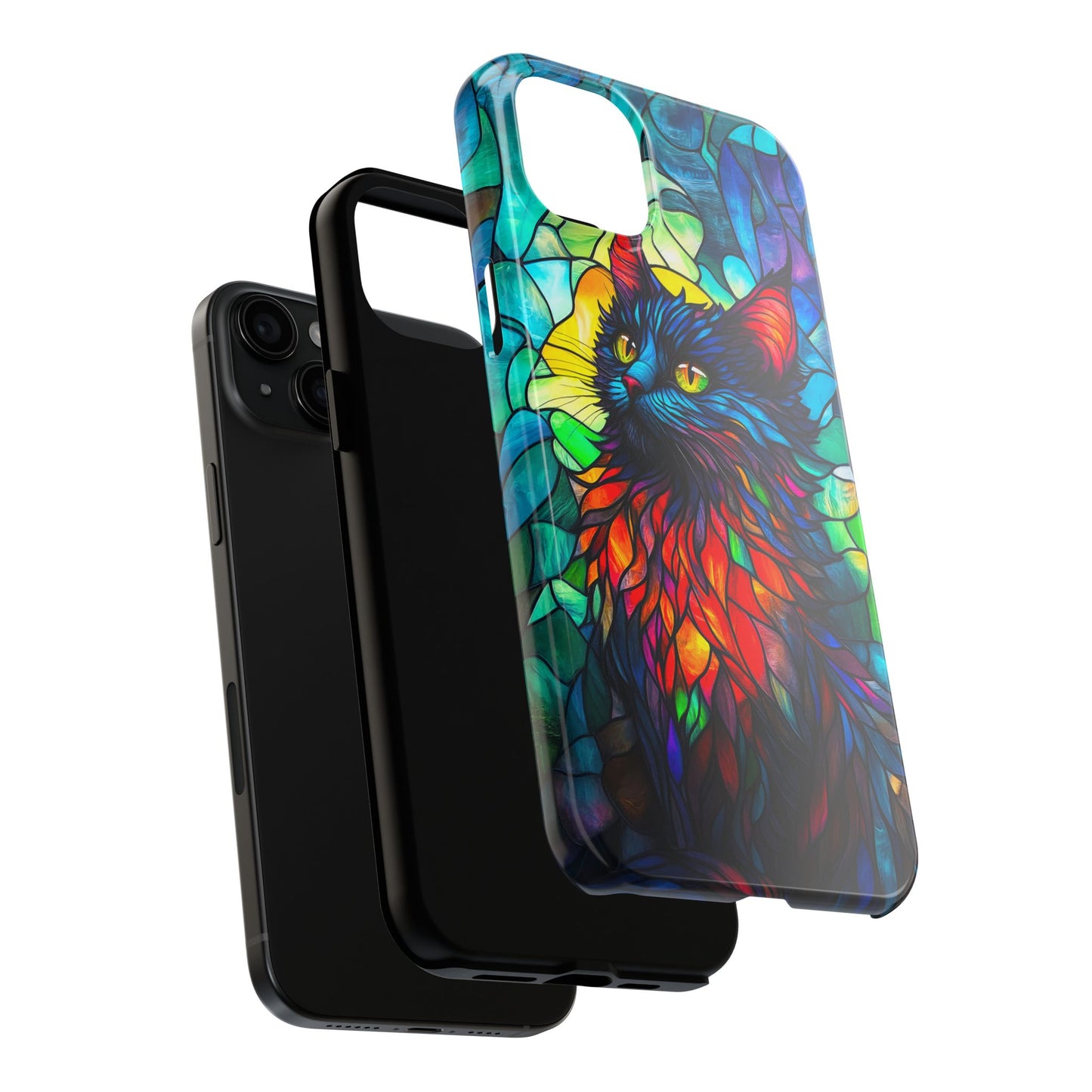 Stained Glass Cat Tough Phone Cases