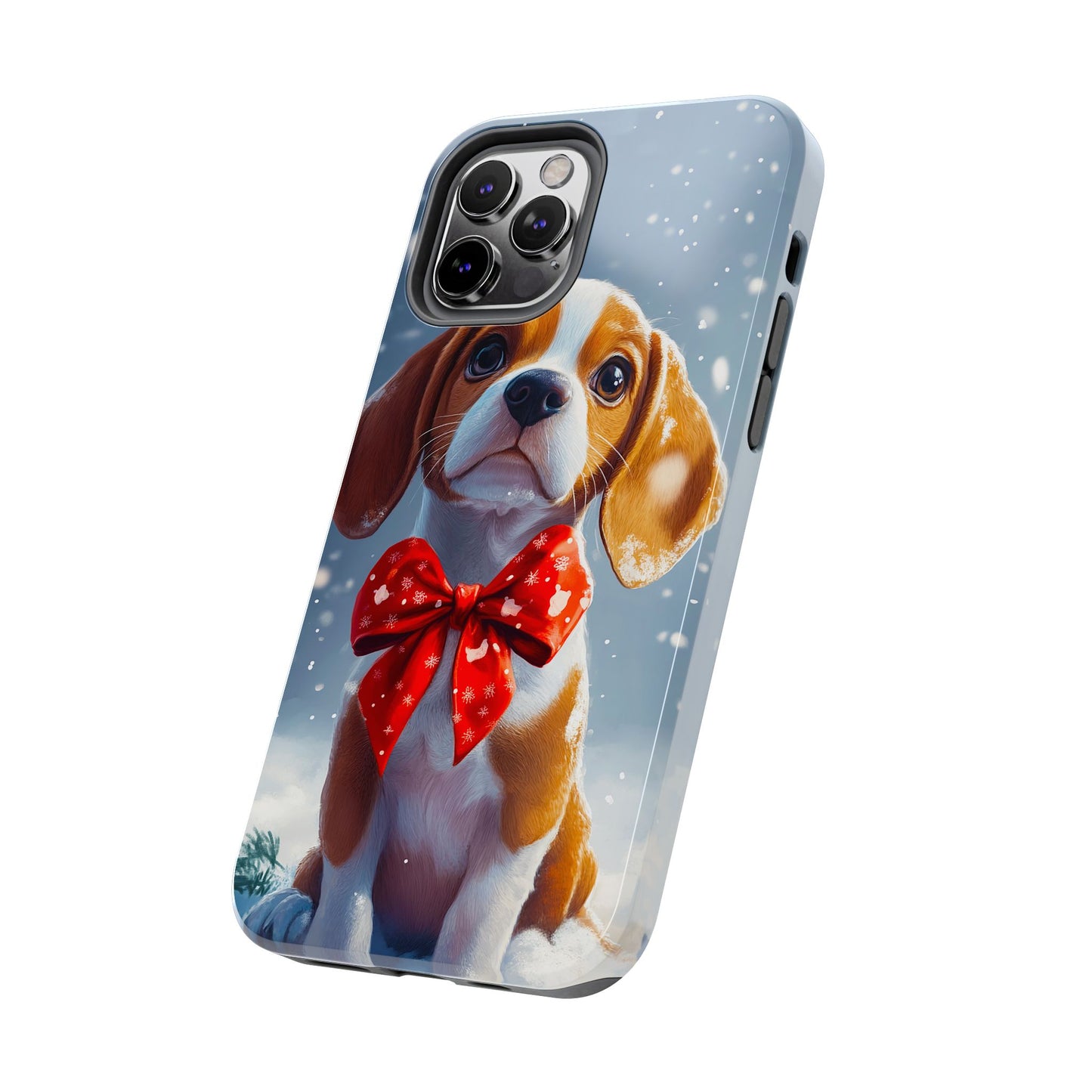 Snowy Cute Christmas Beagle Tough Phone Cases