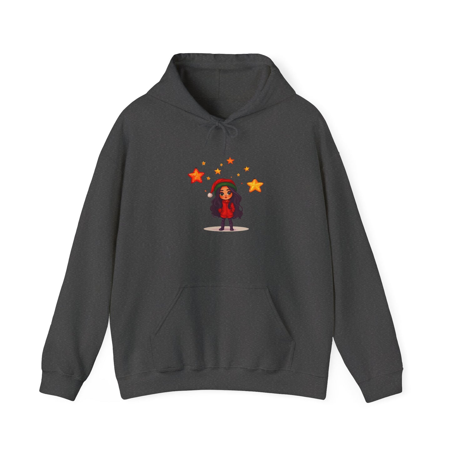 Cute Christmas Starry Ornaments Girl Unisex Heavy Blend™ Hooded Sweatshirt