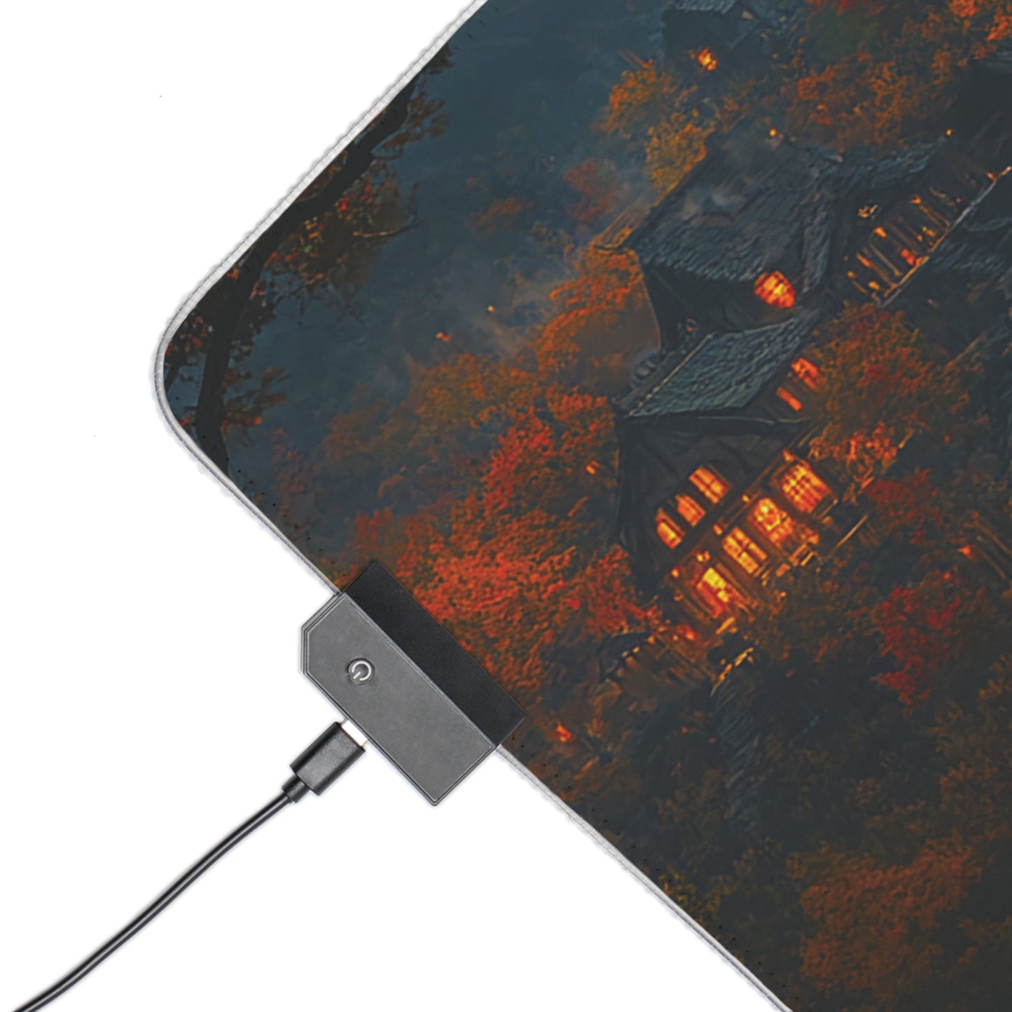 Autumn Fantasy Village LED Gaming Mouse Pad