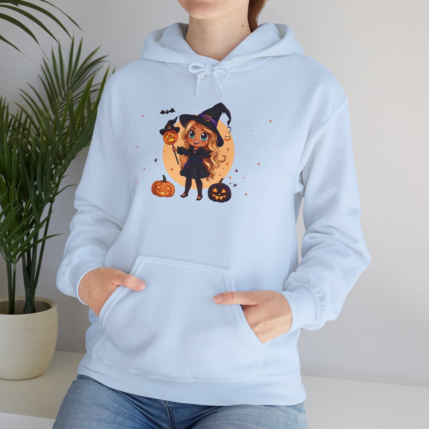 Cute Halloween Magician Girl Unisex Heavy Blend™ Hooded Sweatshirt