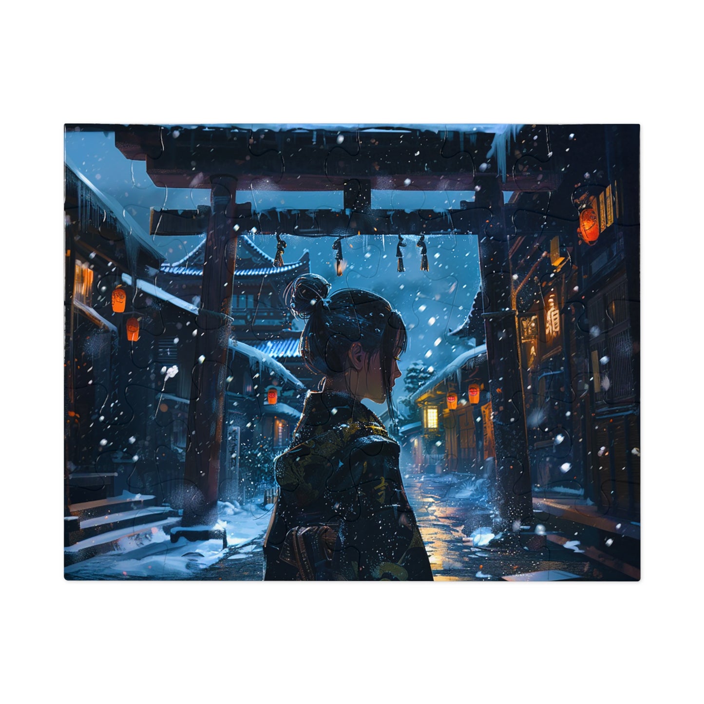 Snowy Japanese Village Jigsaw Puzzle (30, 110, 252, 500,1000-Piece)