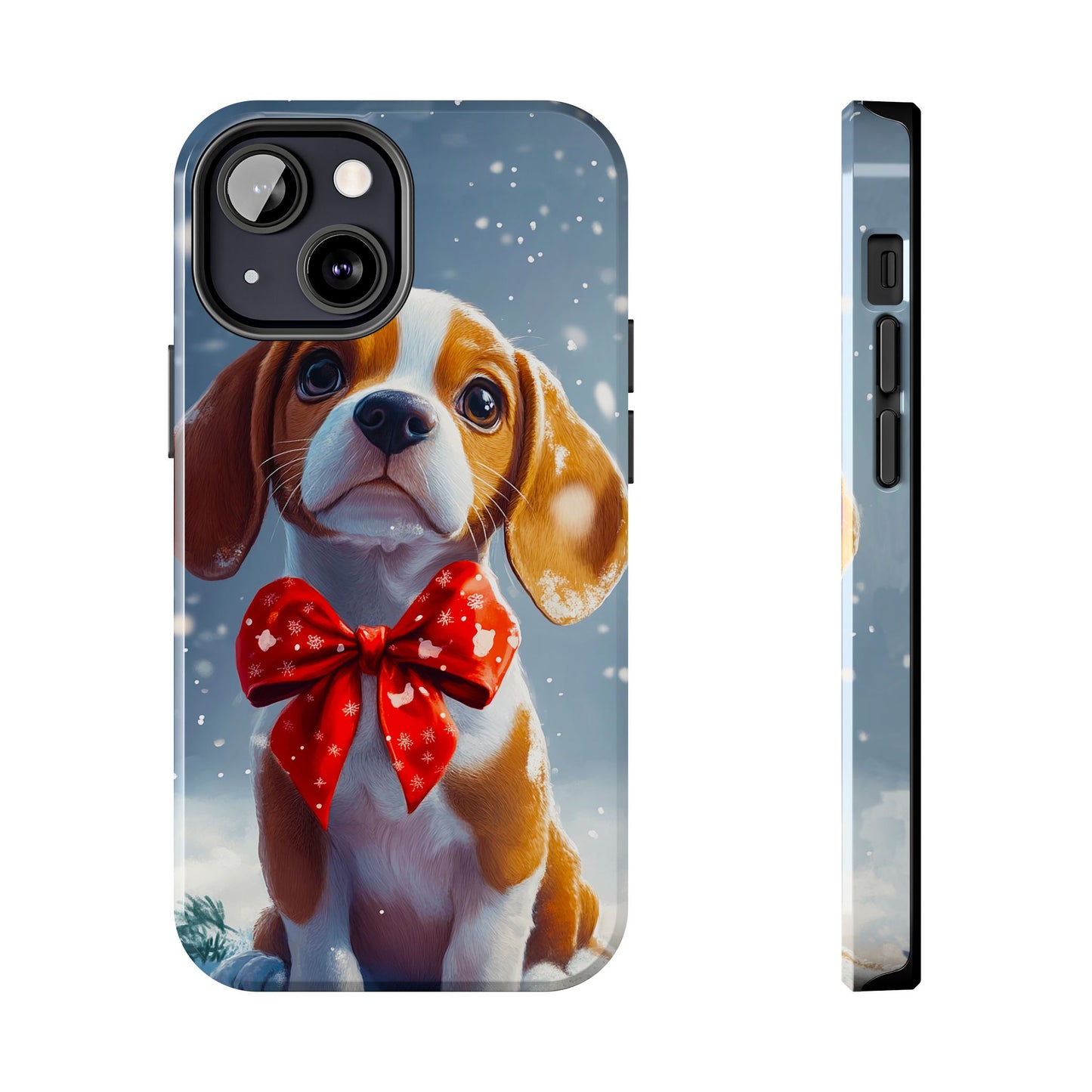 Snowy Cute Christmas Beagle Tough Phone Cases