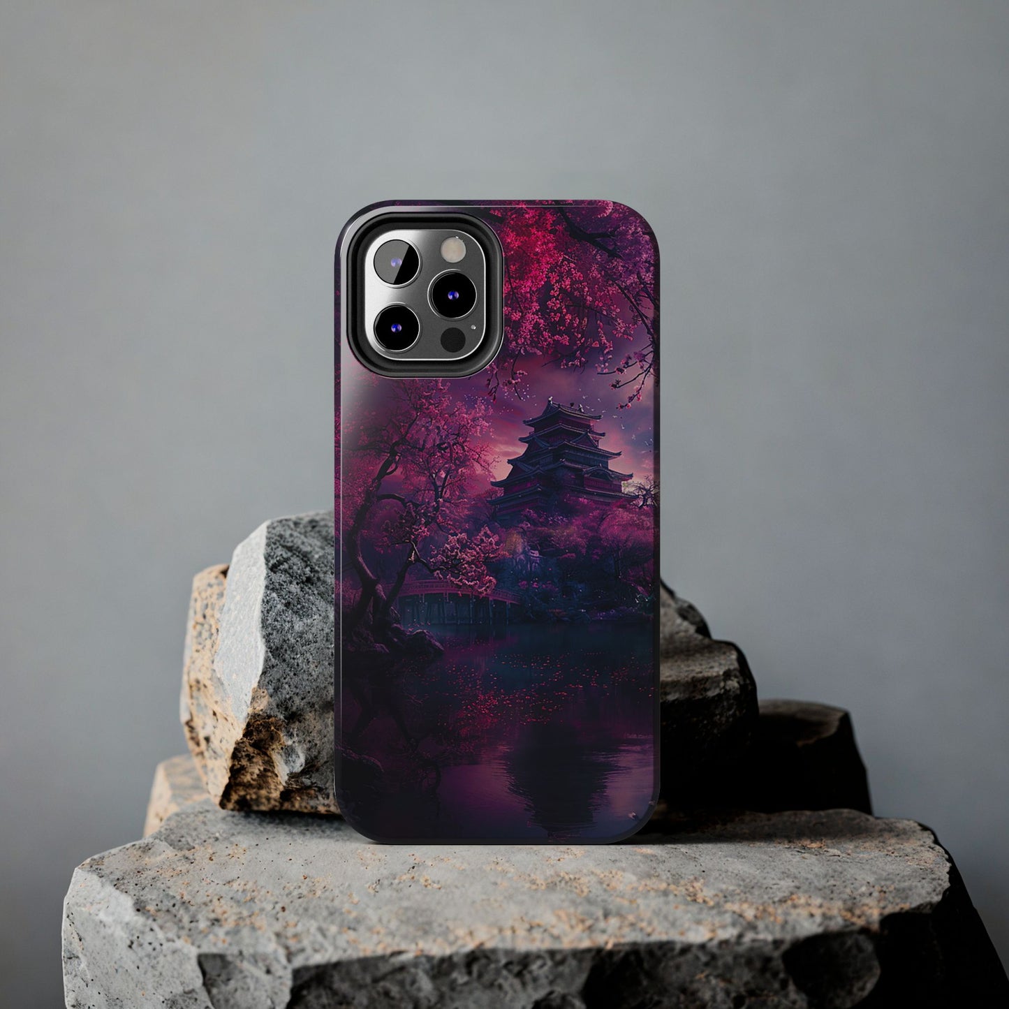 Japanese Cherry Blossum Castle Tough Phone Case iPhone Android