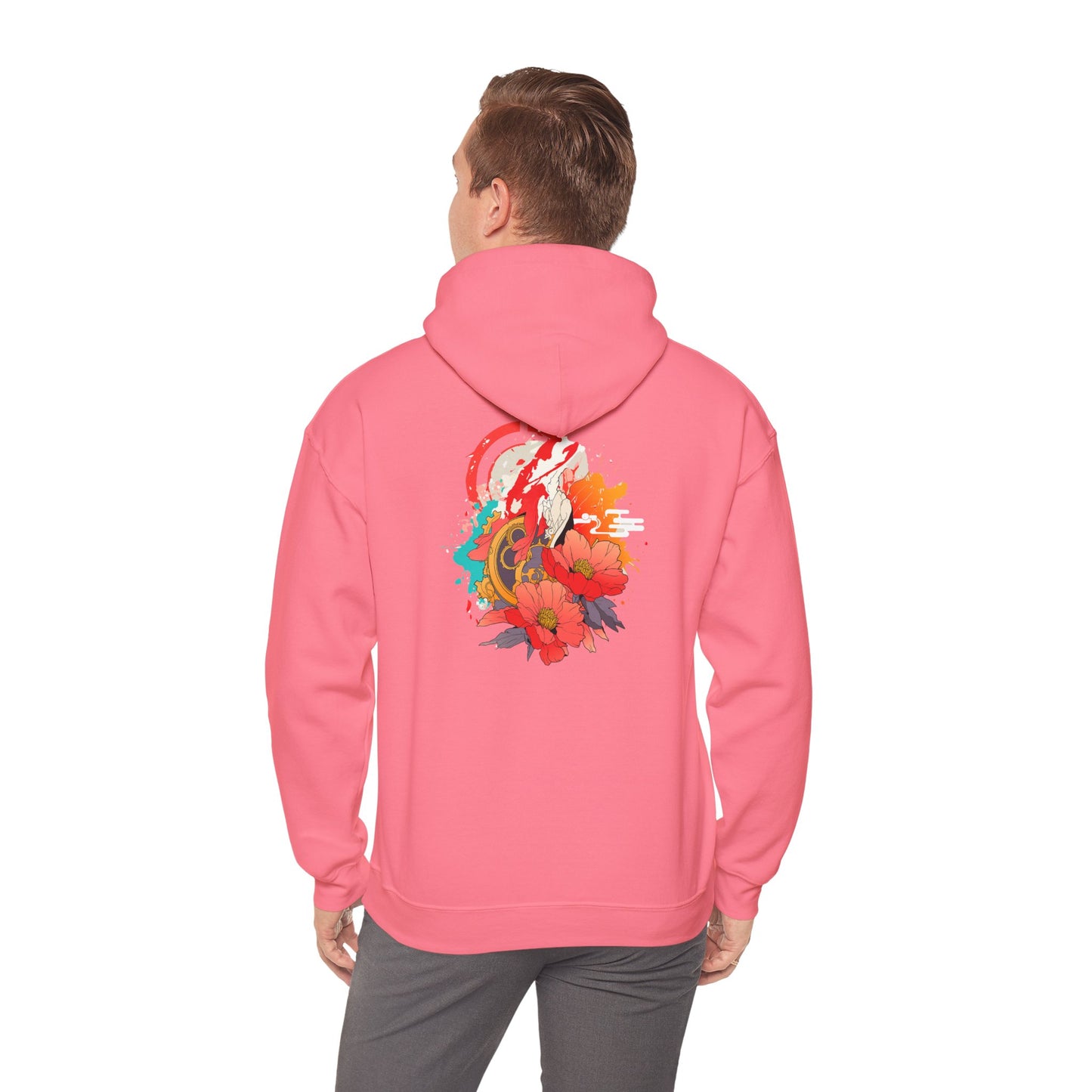 Steampunk Japanese Flowers Elephant Unisex Heavy Blend™ Hooded Sweatshirt