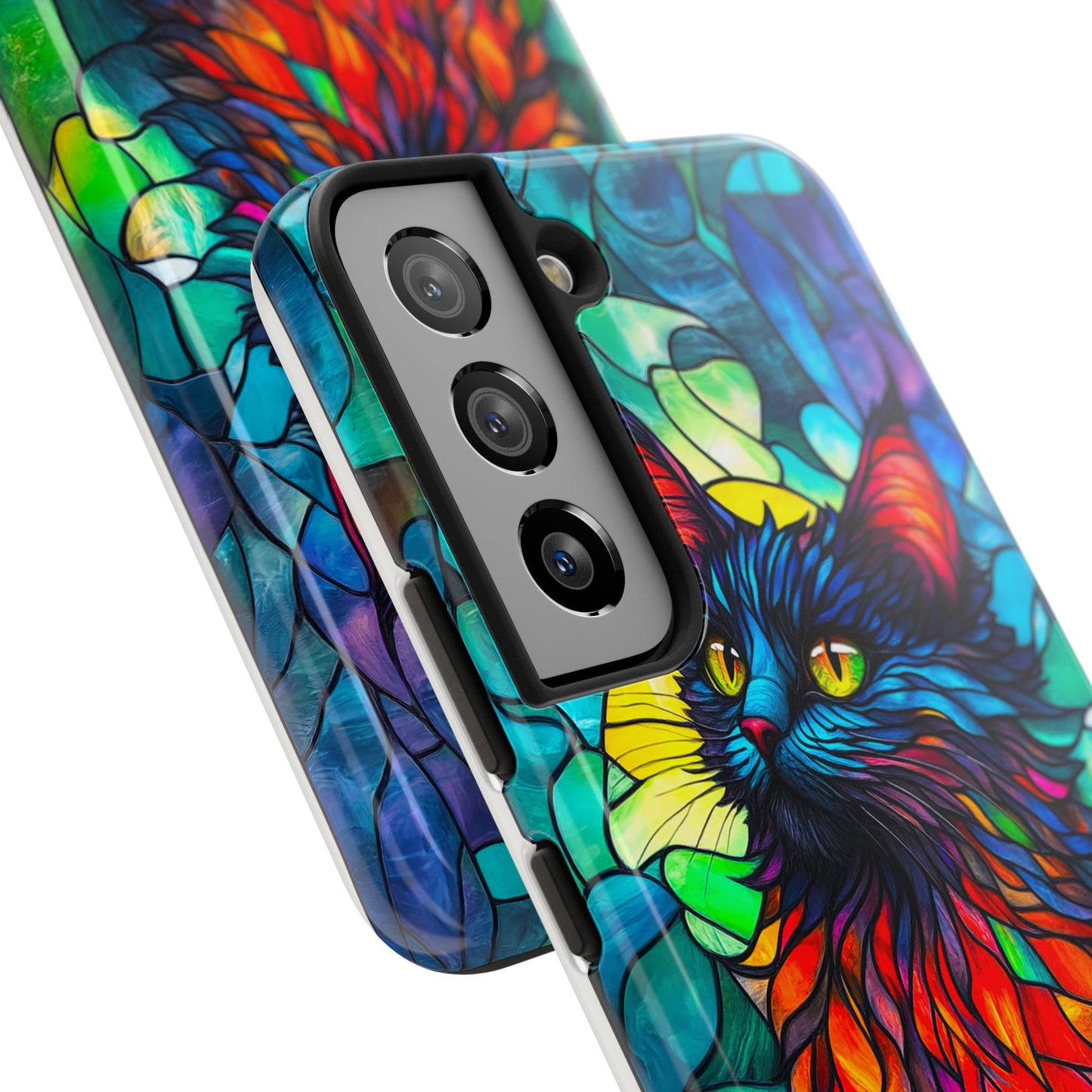 Stained Glass Cat Tough Phone Cases