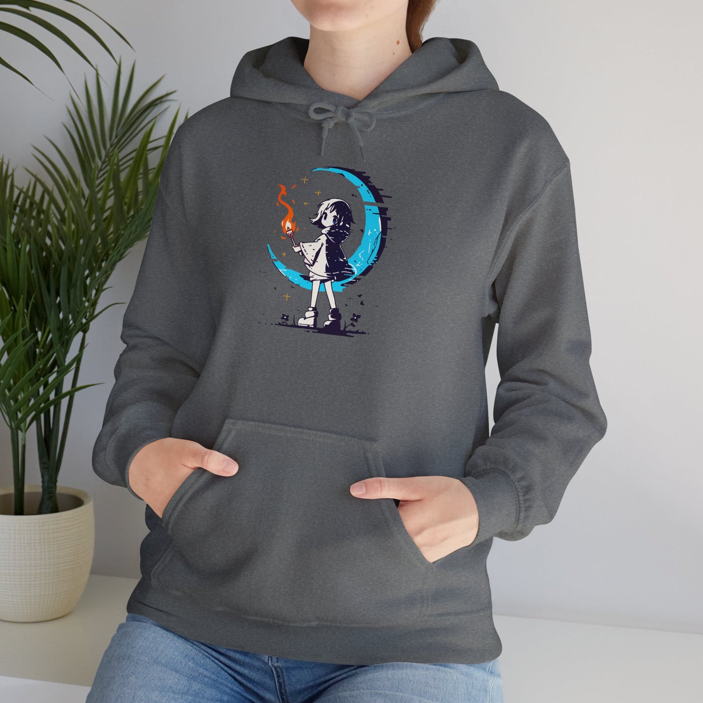 Fantasy Moon Girl Torchbearer Unisex Heavy Blend™ Hooded Sweatshirt