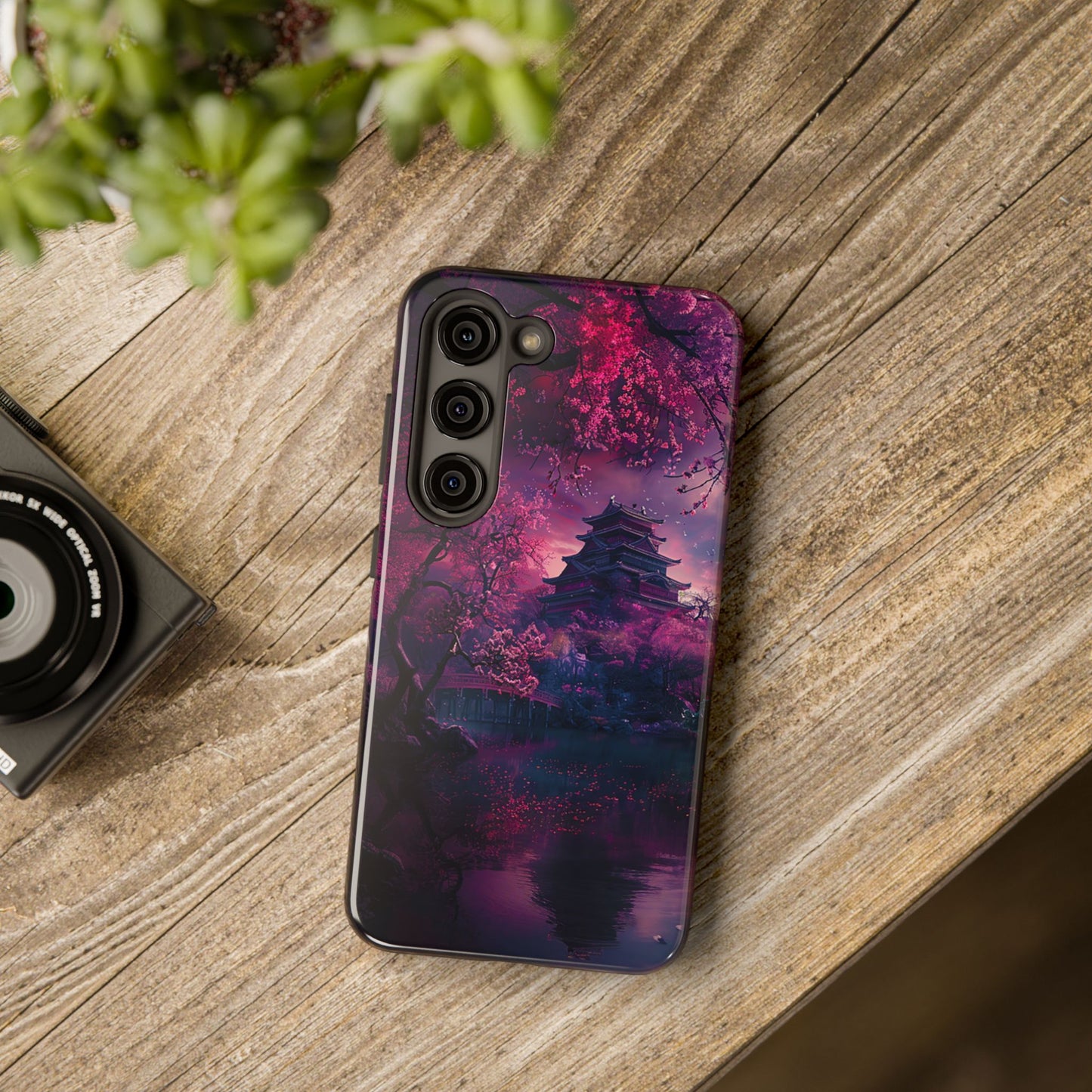 Japanese Cherry Blossum Castle Tough Phone Case iPhone Android