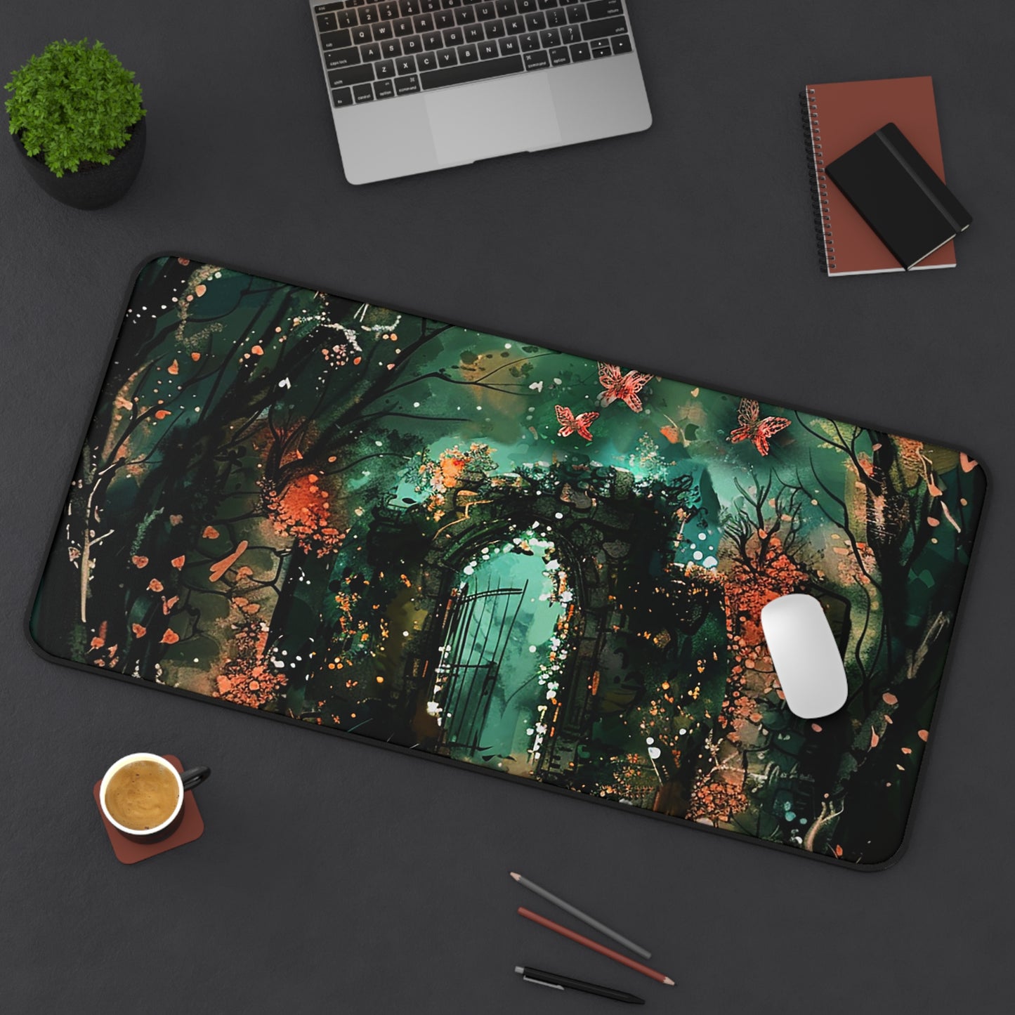 Lonely Ancient Fantasy Gate Desk Mat