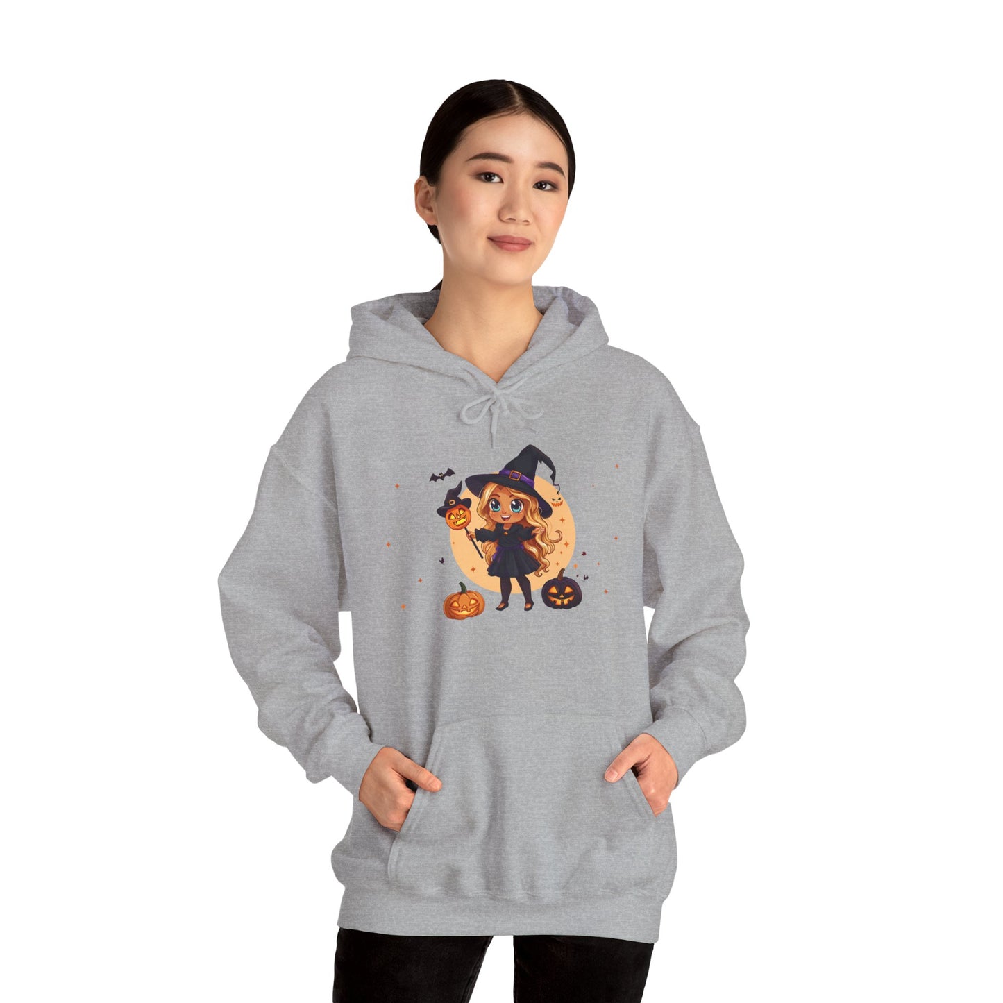 Cute Halloween Magician Girl Unisex Heavy Blend™ Hooded Sweatshirt