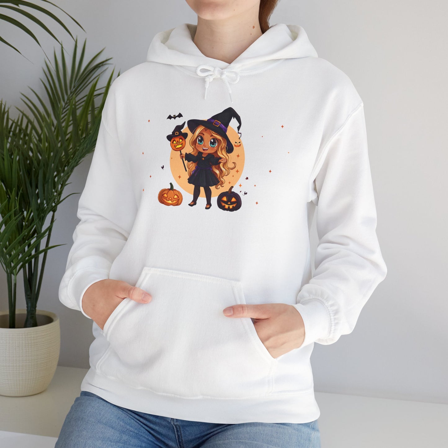Cute Halloween Magician Girl Unisex Heavy Blend™ Hooded Sweatshirt