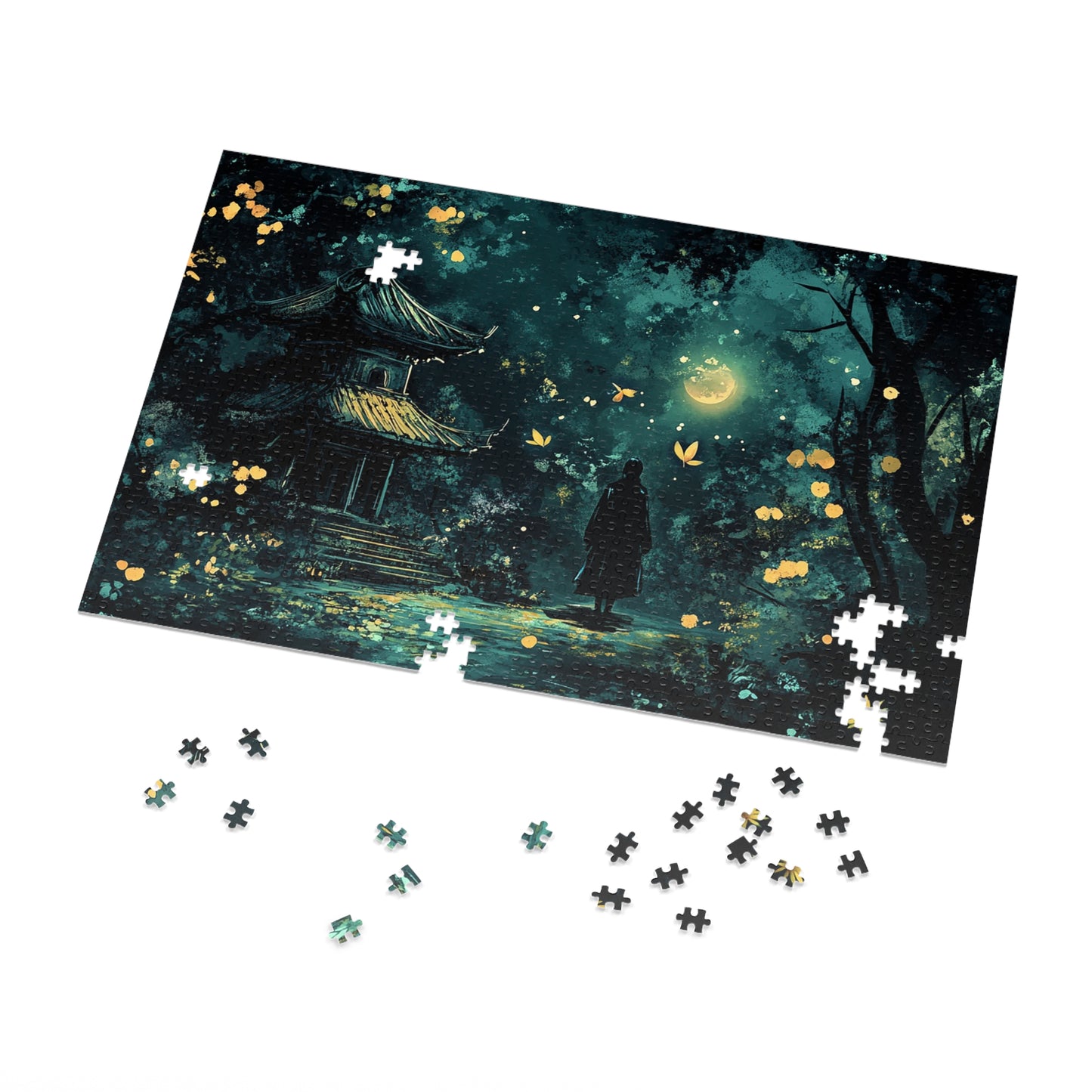 Japanese Shrine Nighttime Fantasy Jigsaw Puzzle (30, 110, 252, 500,1000-Piece)