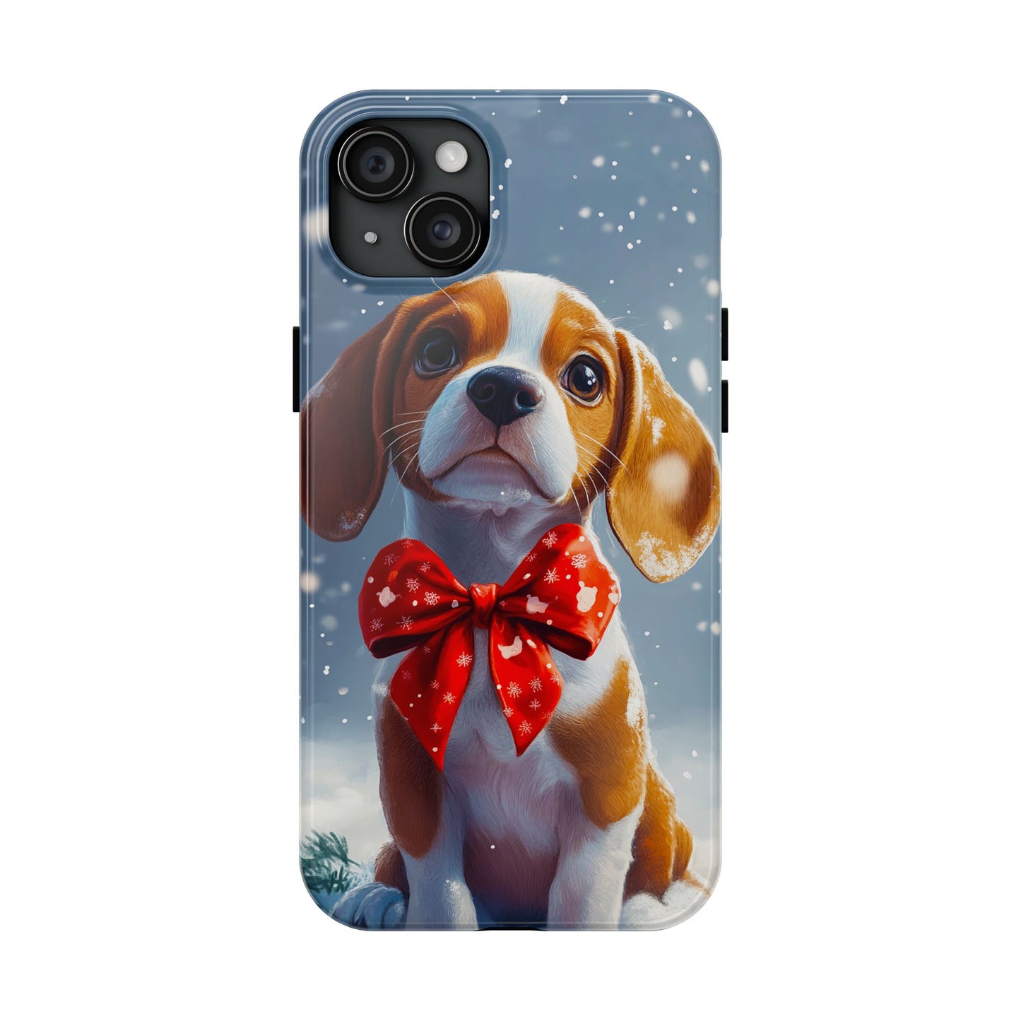 Snowy Cute Christmas Beagle Tough Phone Cases