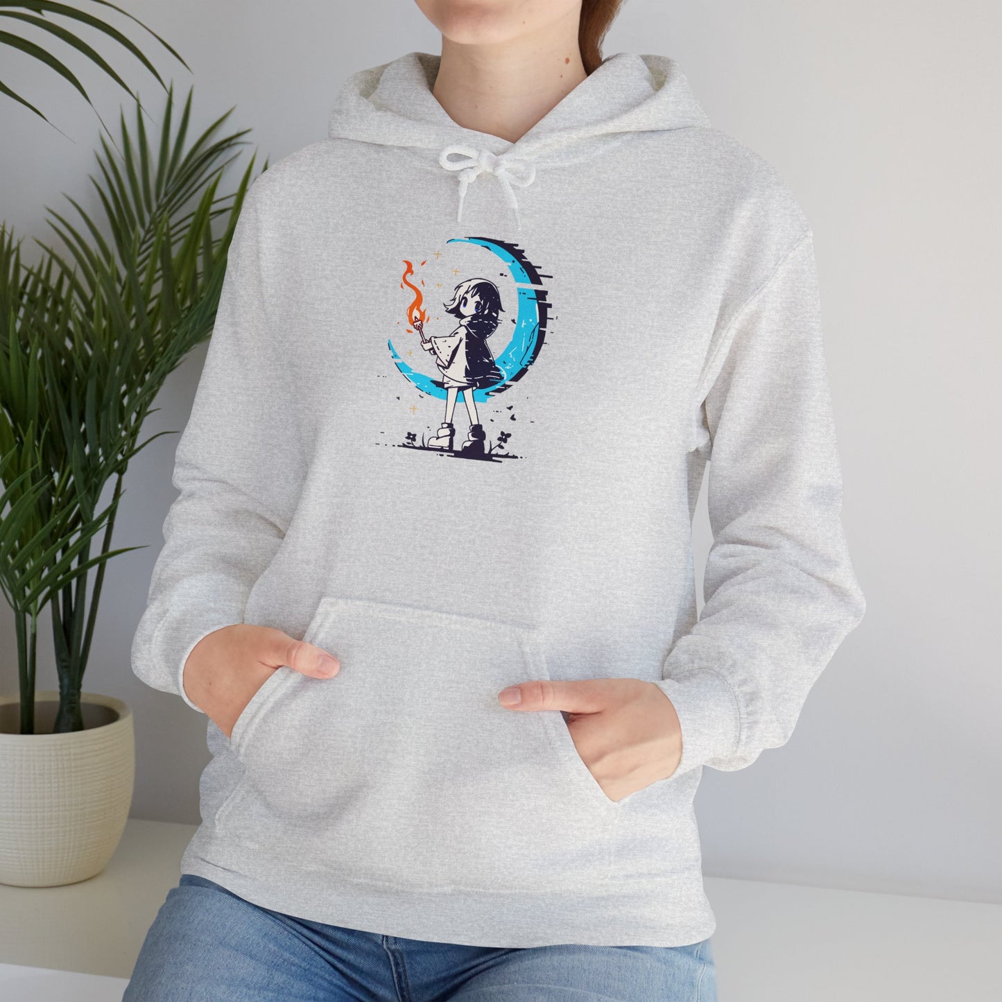 Fantasy Moon Girl Torchbearer Unisex Heavy Blend™ Hooded Sweatshirt