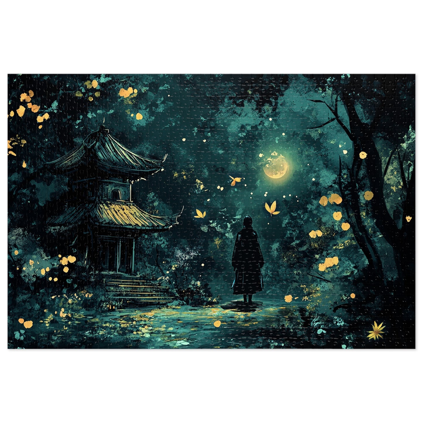 Japanese Shrine Nighttime Fantasy Jigsaw Puzzle (30, 110, 252, 500,1000-Piece)
