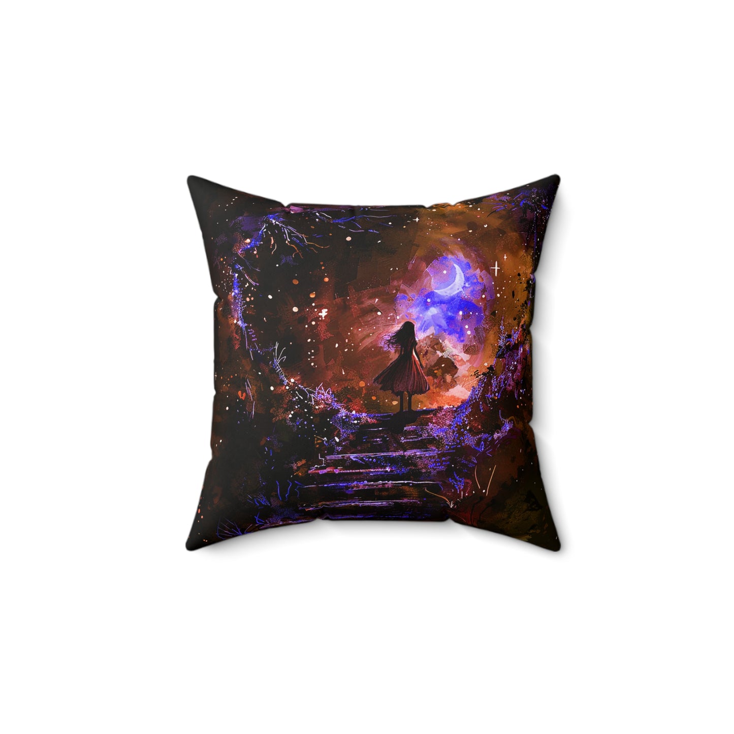Fantasy Girl Portal Square Polyester Square Pillow