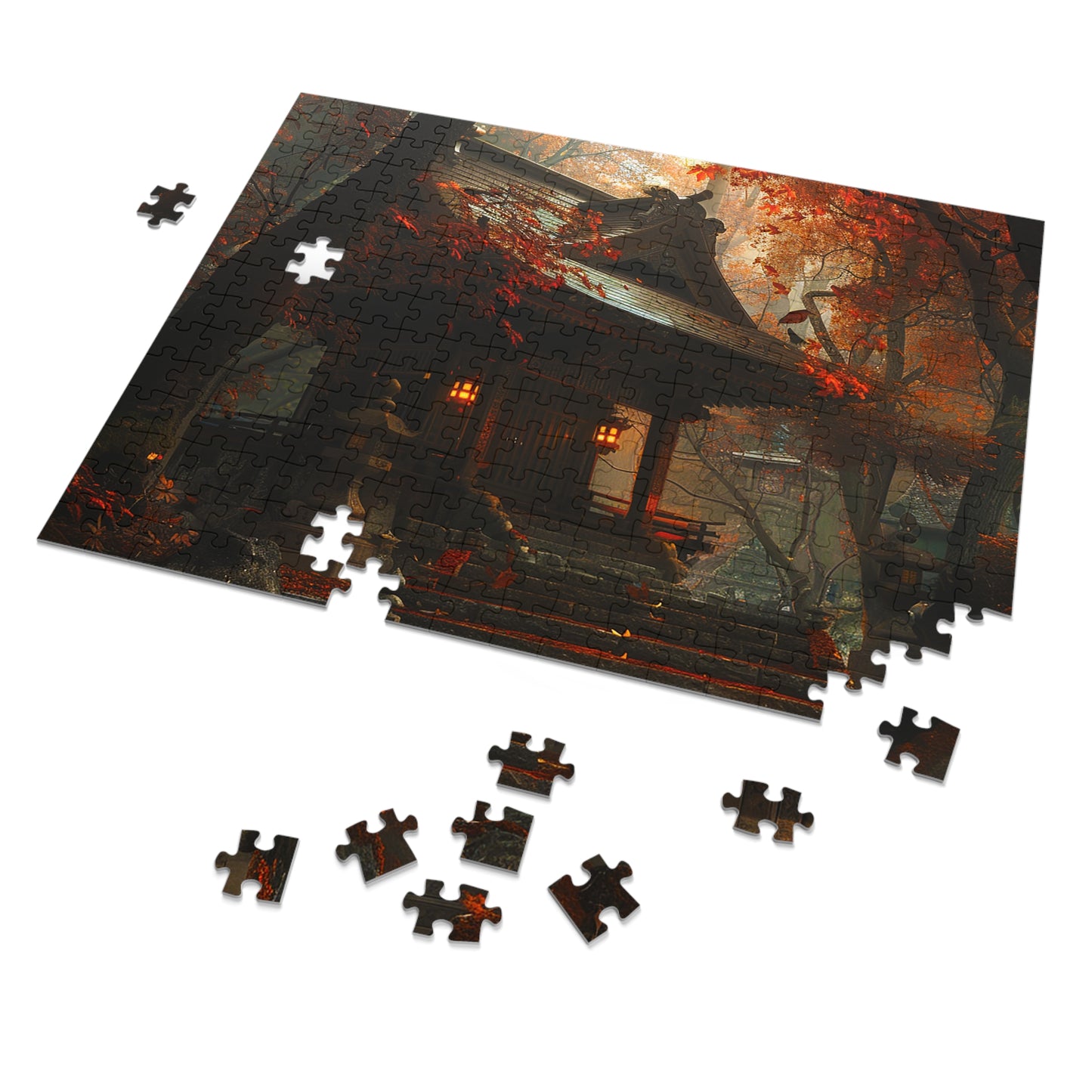 Japanese Autumn Shinto Shrine Jigsaw Puzzle (30, 110, 252, 500,1000-Piece)