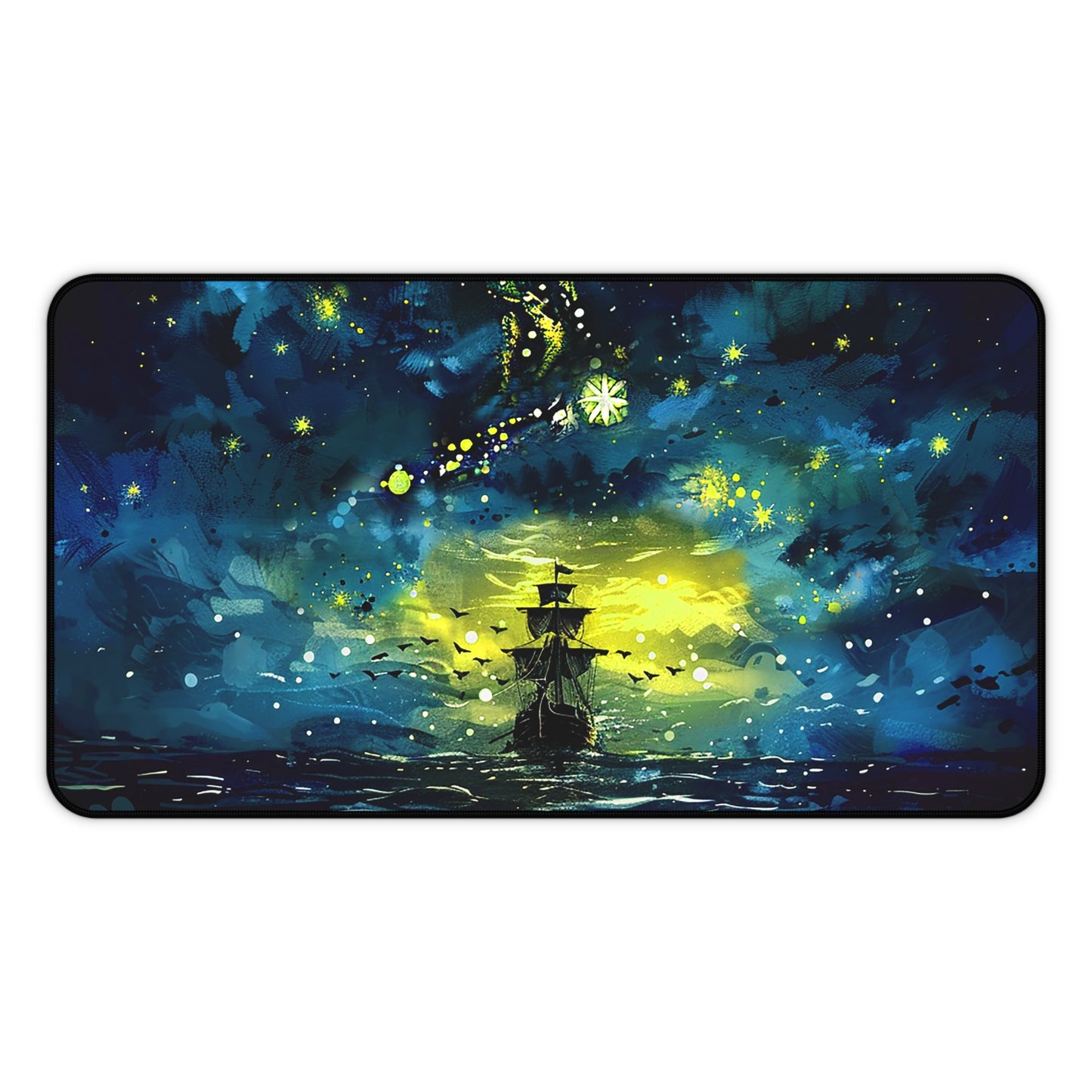 Starry Sky Lost Pirate Ship Desk Mat