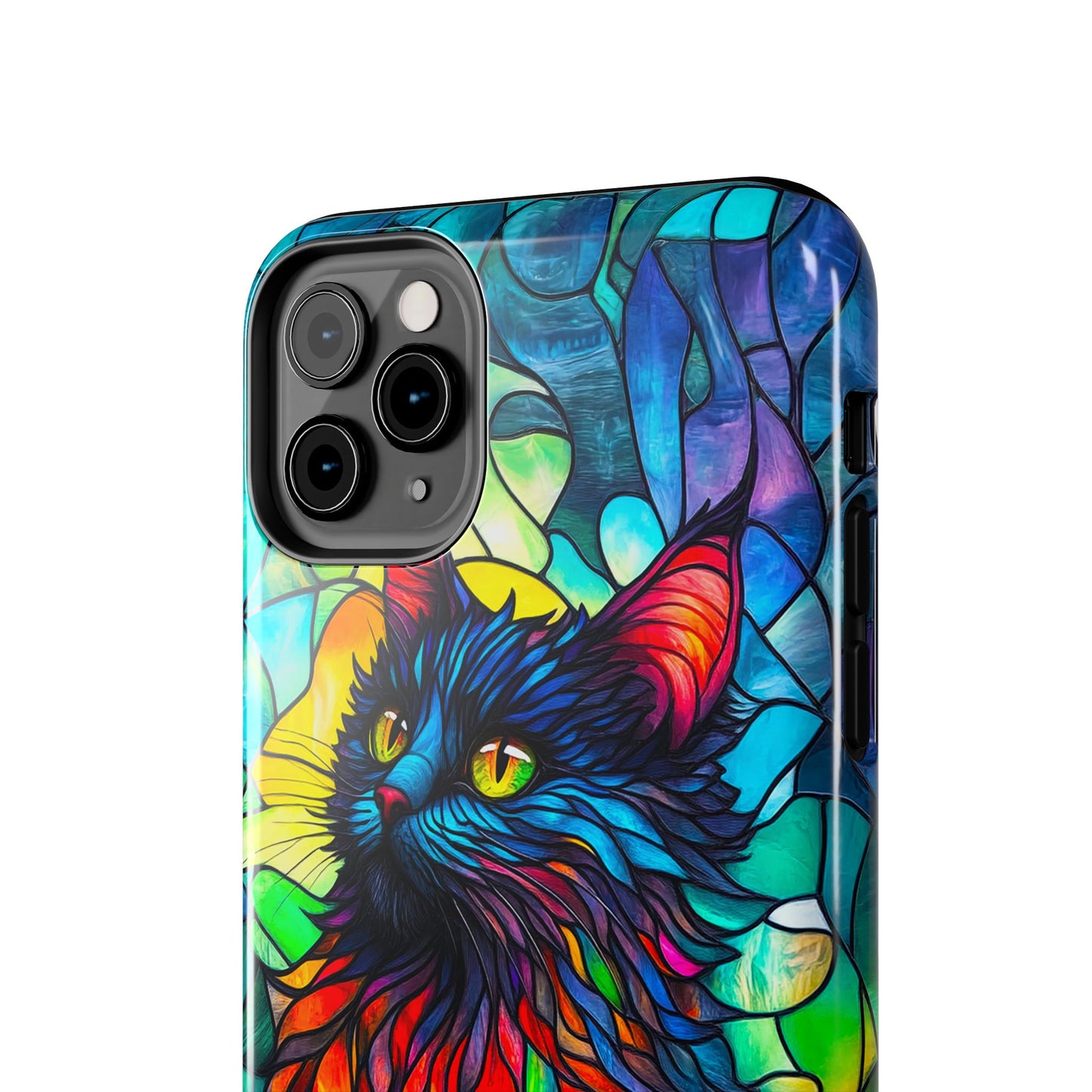 Stained Glass Cat Tough Phone Cases