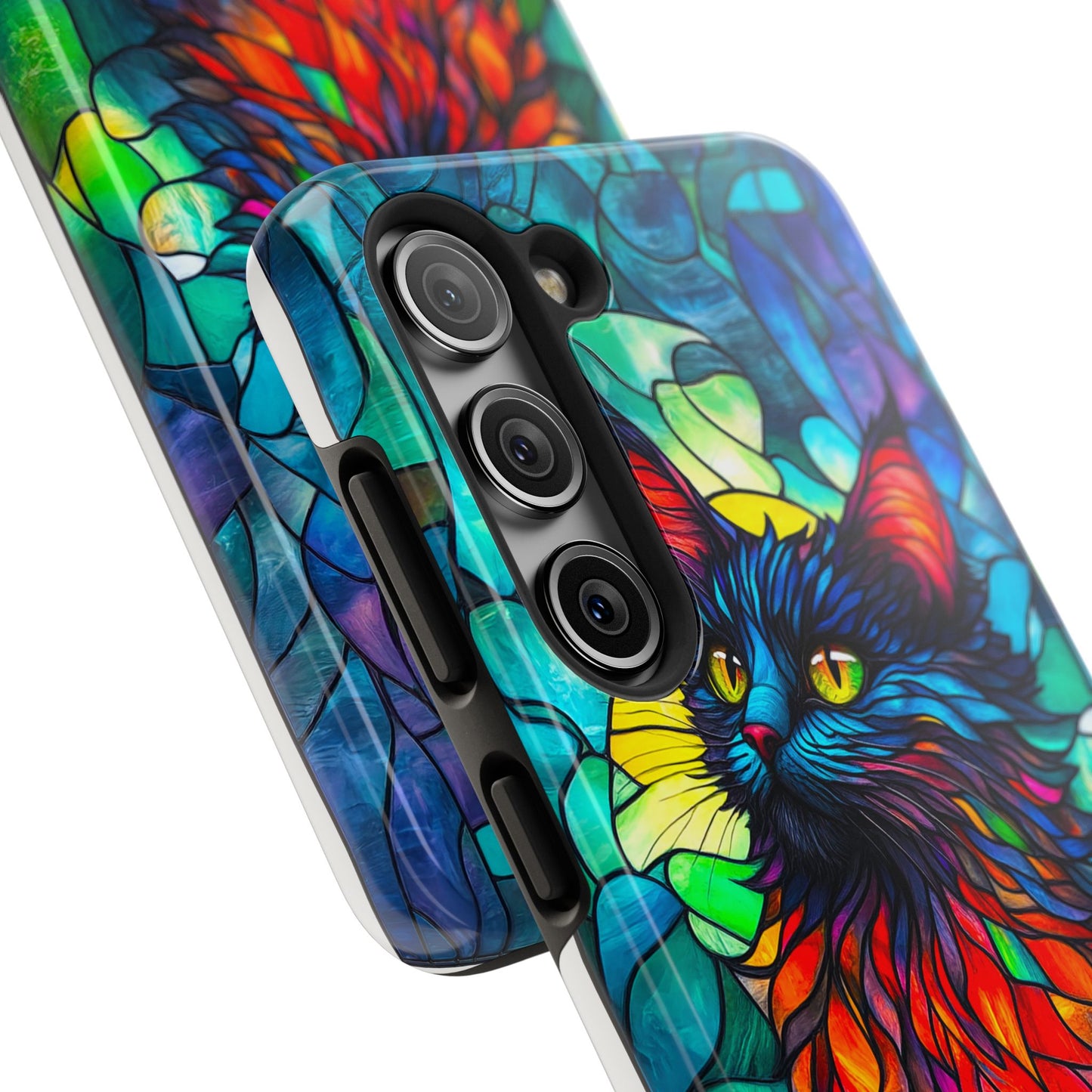 Stained Glass Cat Tough Phone Cases