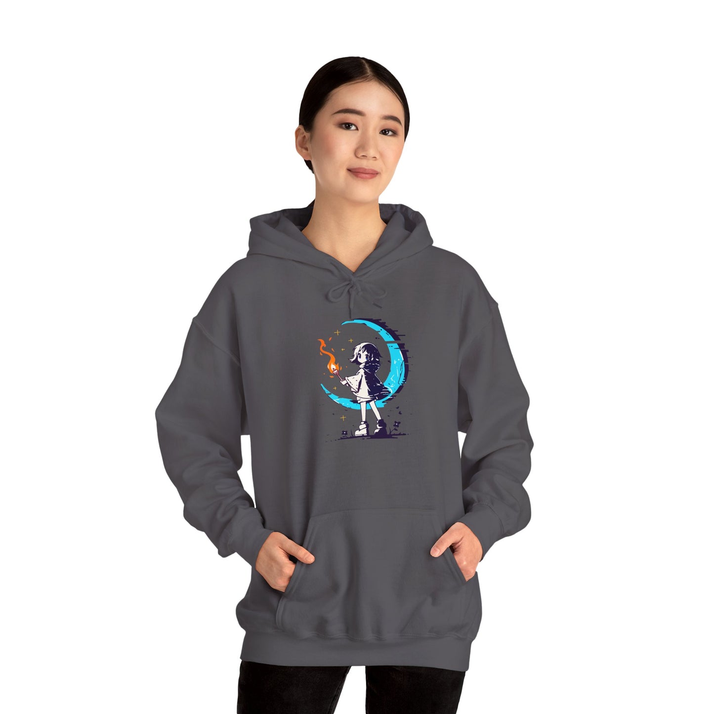 Fantasy Moon Girl Torchbearer Unisex Heavy Blend™ Hooded Sweatshirt