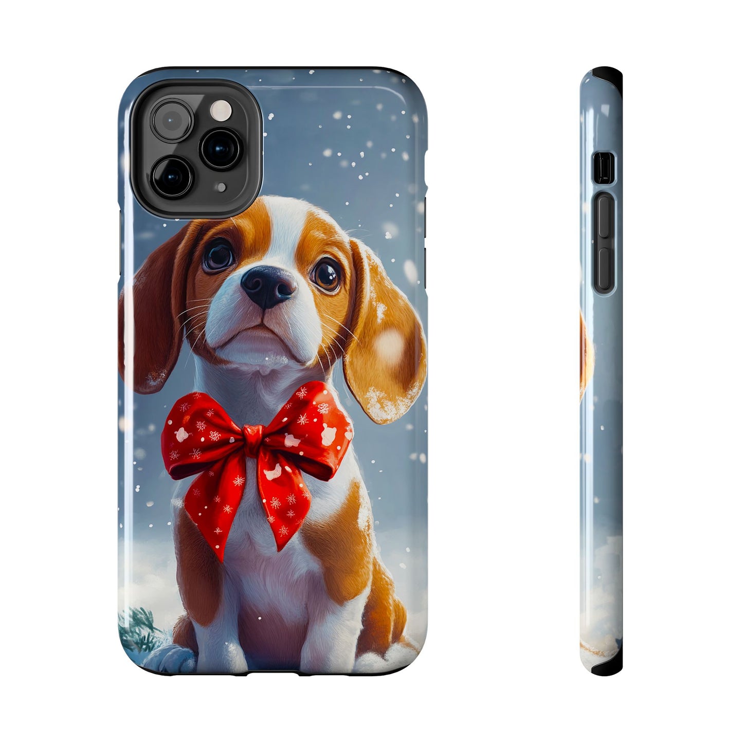 Snowy Cute Christmas Beagle Tough Phone Cases