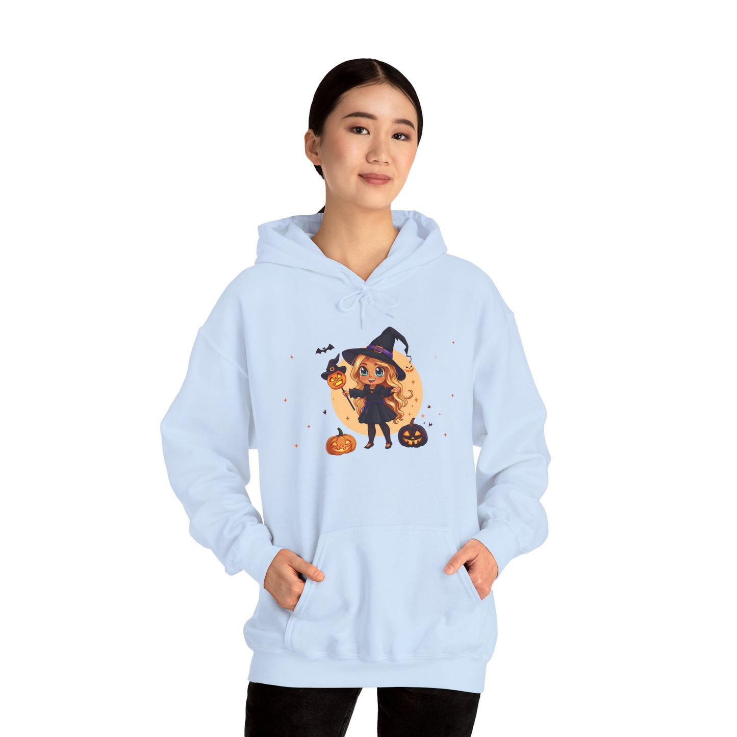 Cute Halloween Magician Girl Unisex Heavy Blend™ Hooded Sweatshirt